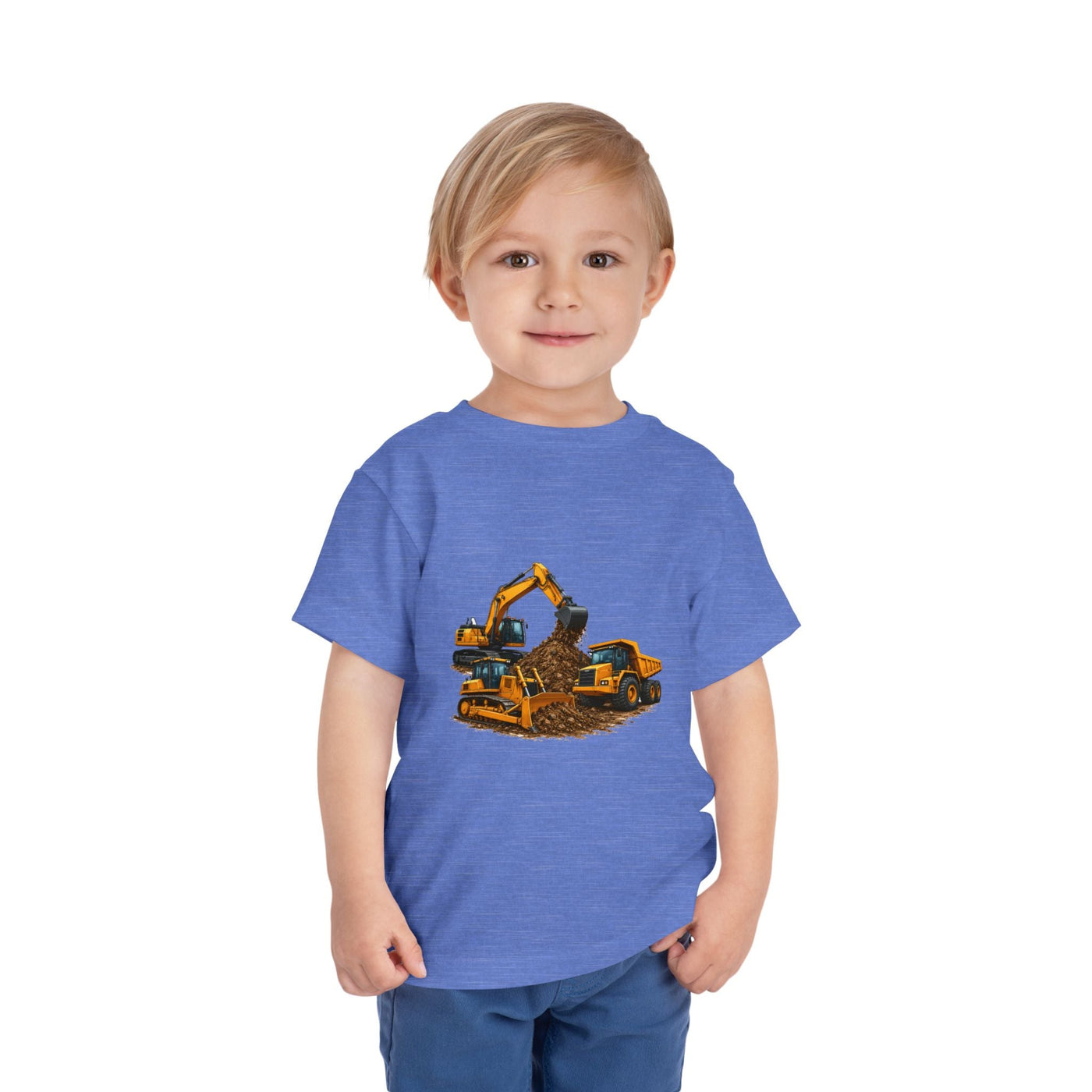 Toddler Tee — Construction Trucks Excavator & Dump Truck Graphic - Front Patch Kids Co.