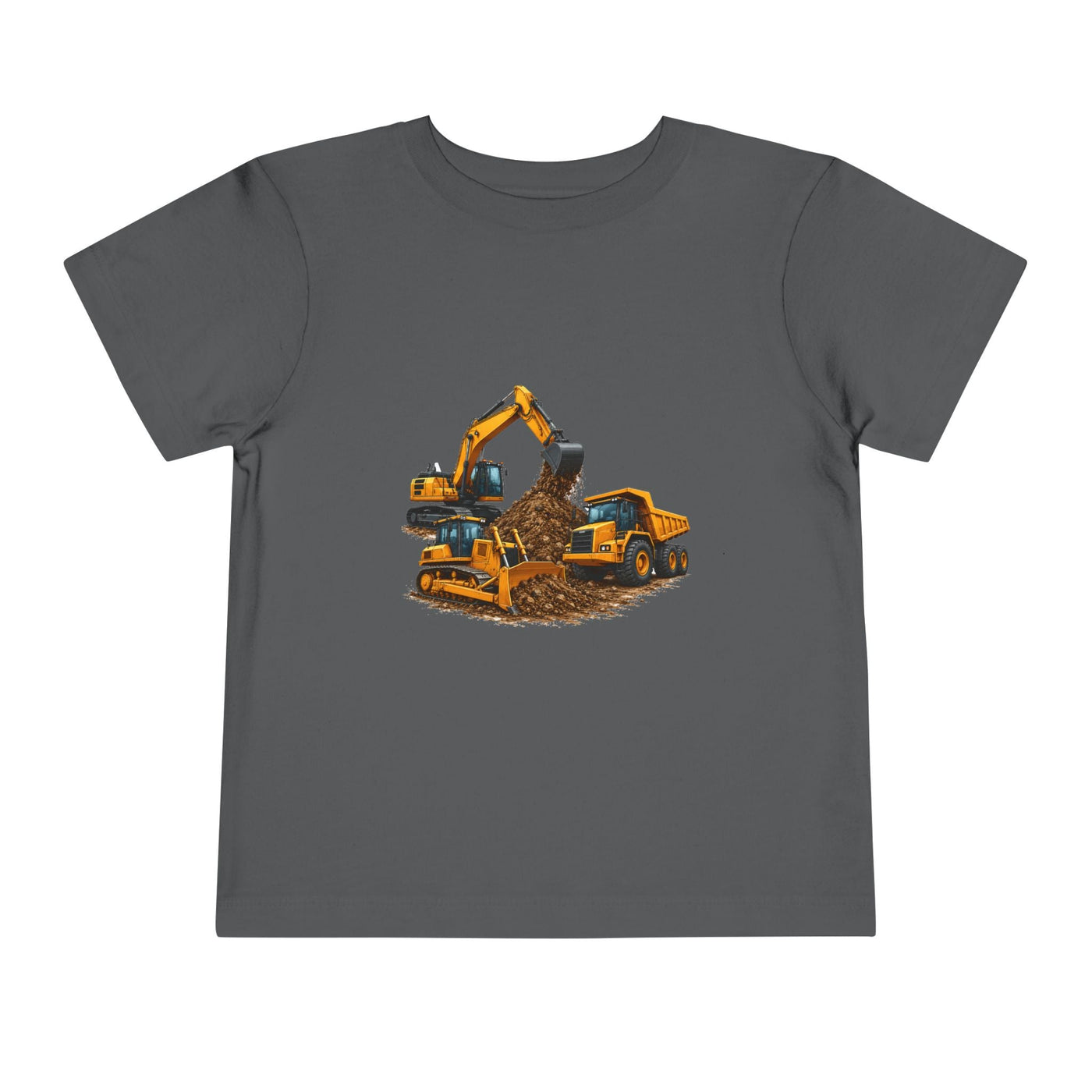 Toddler Tee — Construction Trucks Excavator & Dump Truck Graphic - Front Patch Kids Co.