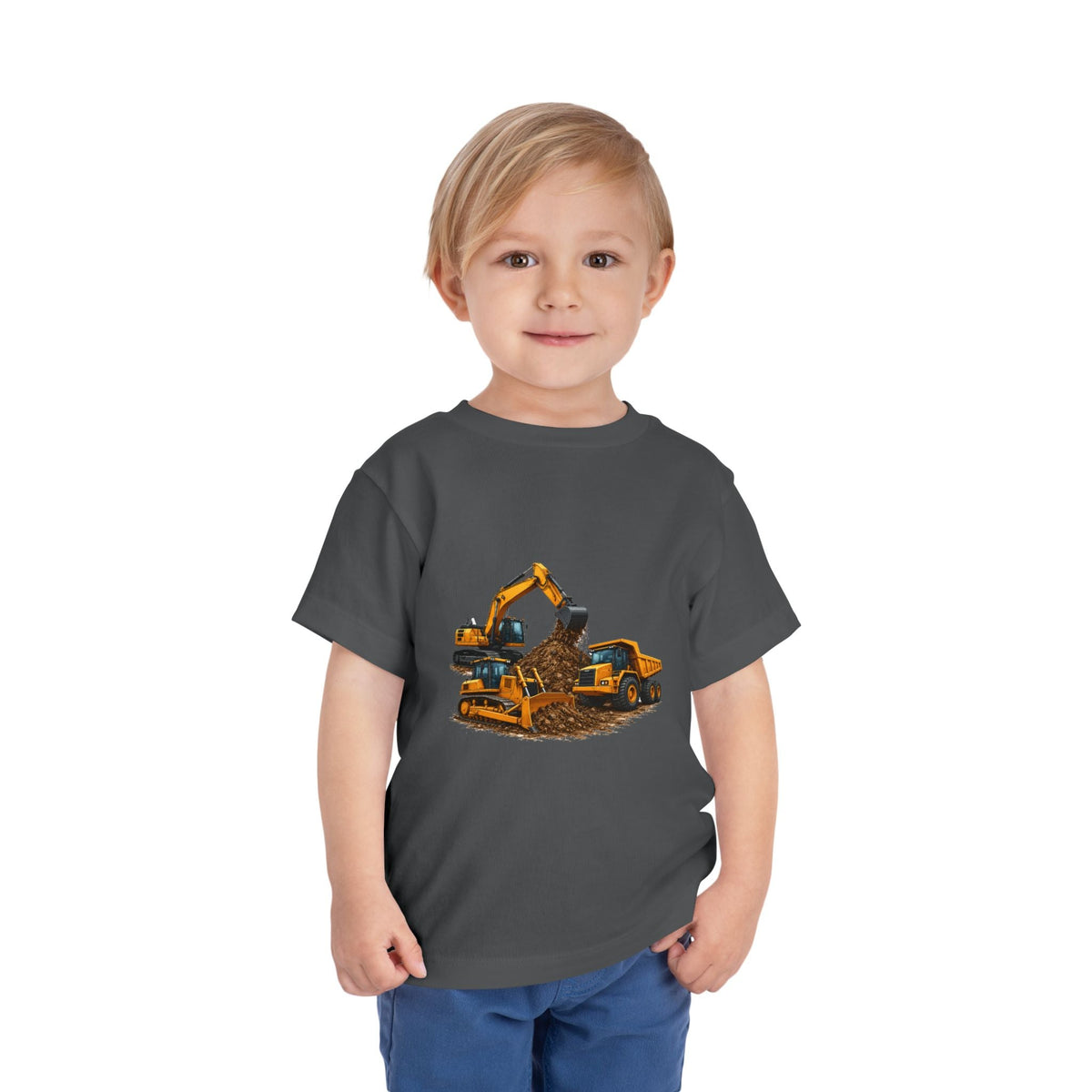 Toddler Tee — Construction Trucks Excavator & Dump Truck Graphic - Front Patch Kids Co.