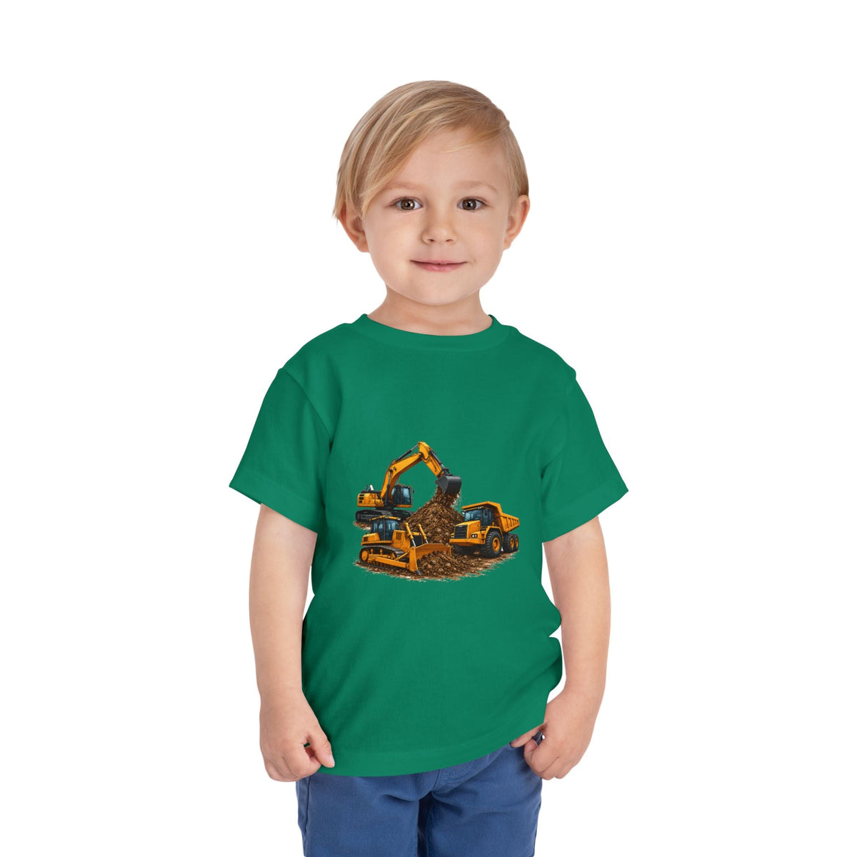 Toddler Tee — Construction Trucks Excavator & Dump Truck Graphic - Front Patch Kids Co.