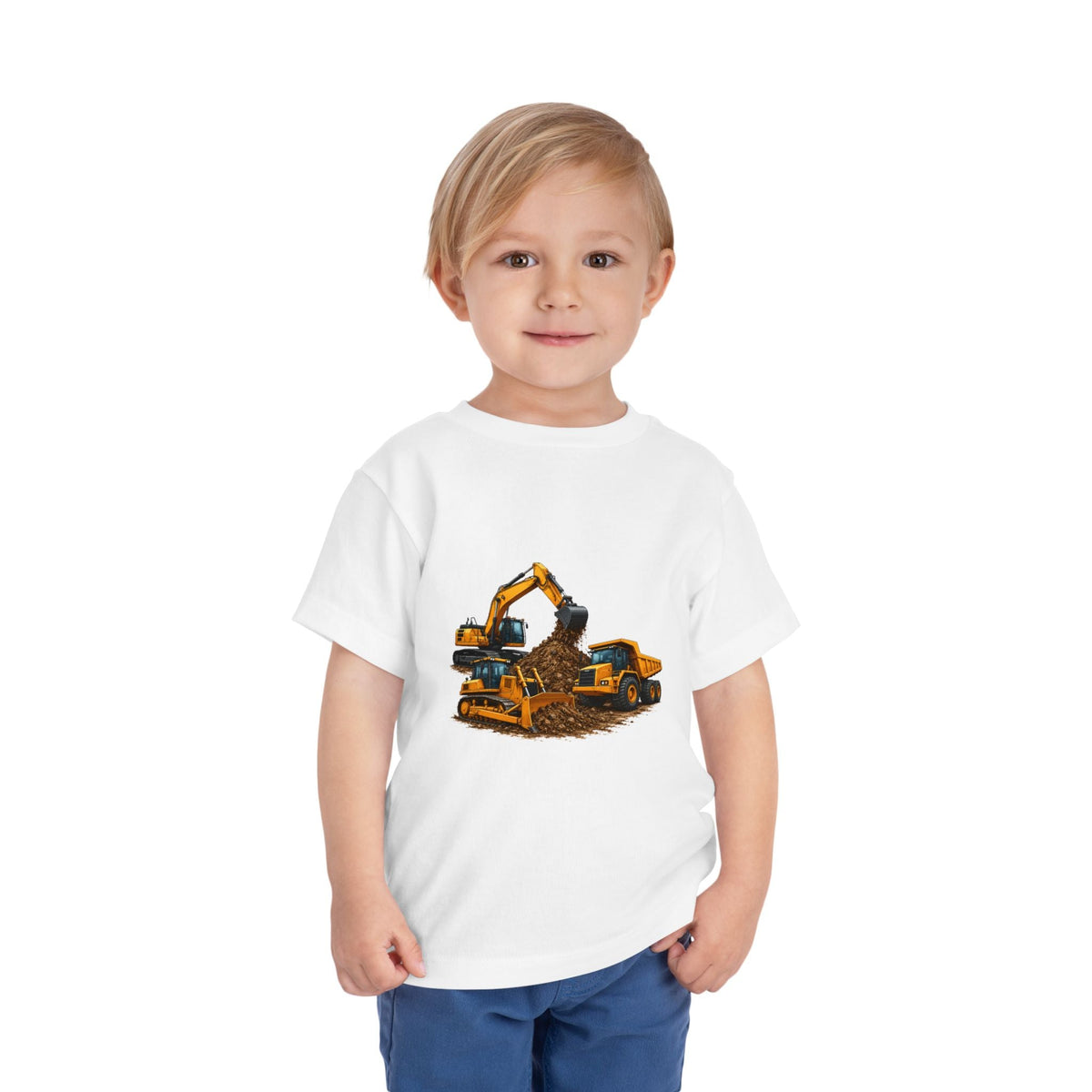 Toddler Tee — Construction Trucks Excavator & Dump Truck Graphic - Front Patch Kids Co.