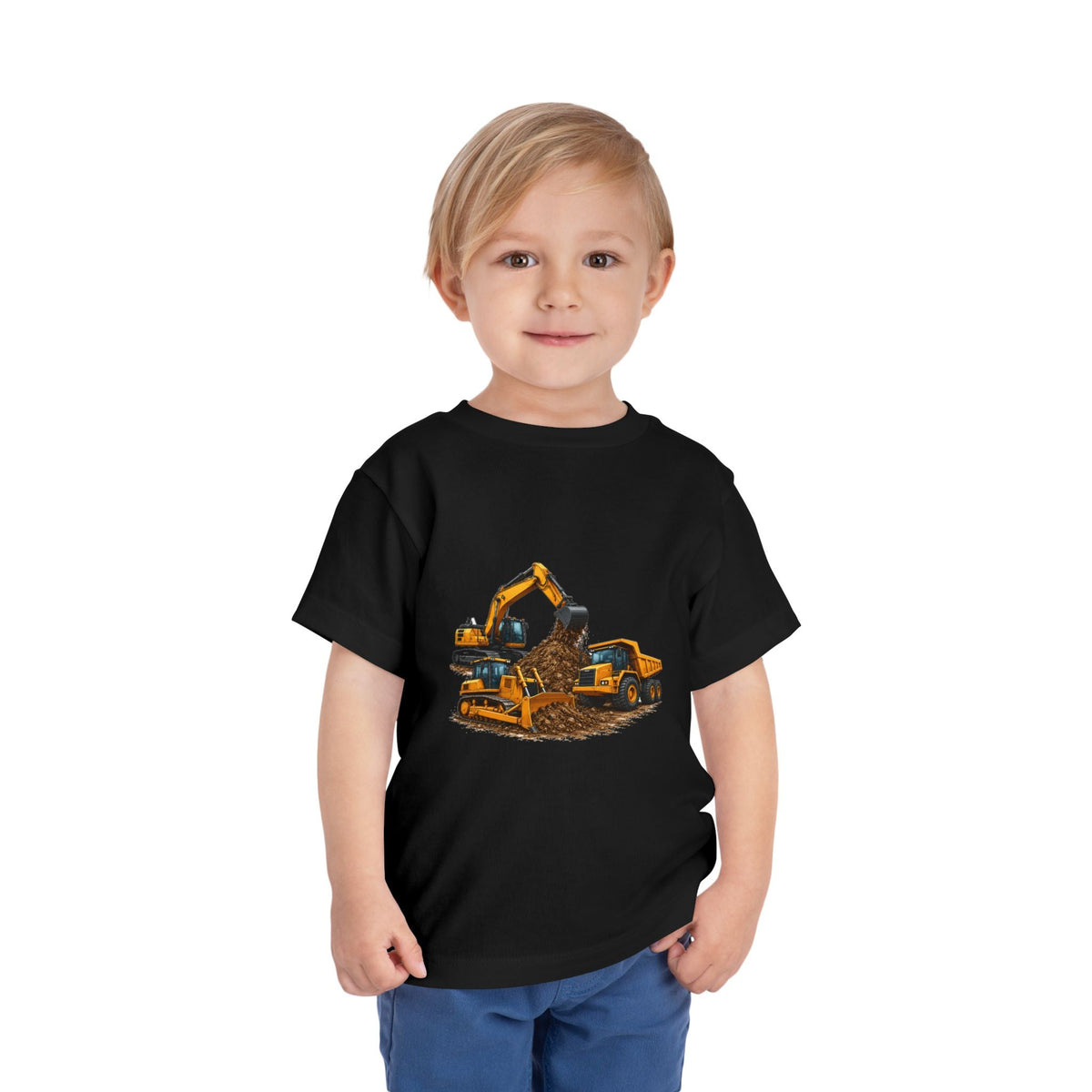Toddler Tee — Construction Trucks Excavator & Dump Truck Graphic - Front Patch Kids Co.