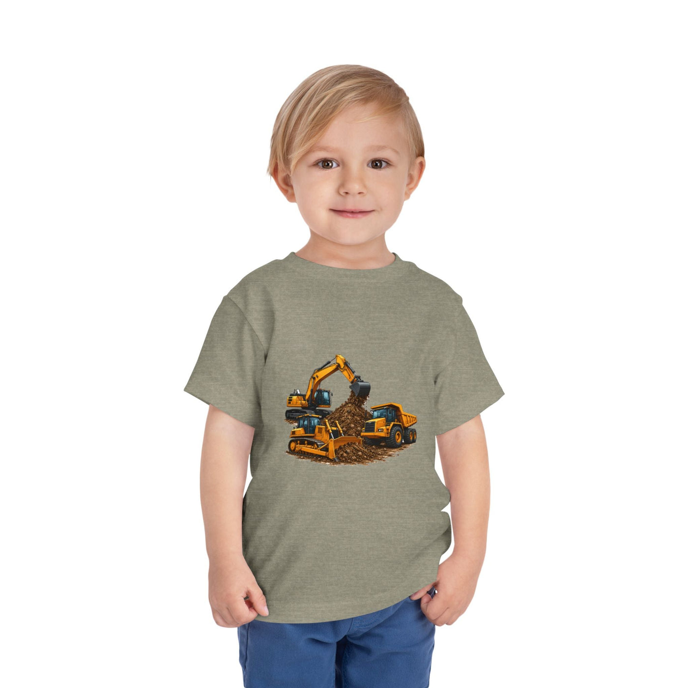 Toddler Tee — Construction Trucks Excavator & Dump Truck Graphic - Front Patch Kids Co.