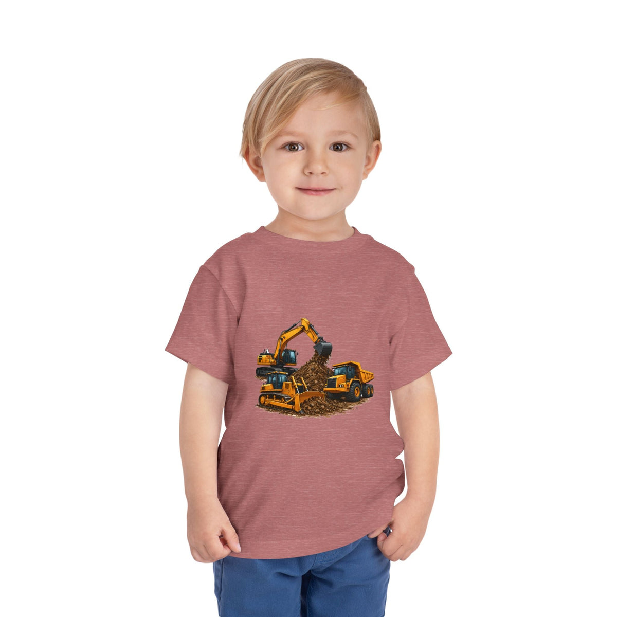 Toddler Tee — Construction Trucks Excavator & Dump Truck Graphic - Front Patch Kids Co.