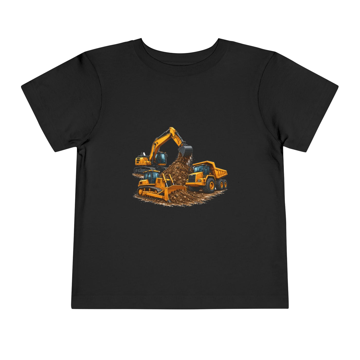 Toddler Tee — Construction Trucks Excavator & Dump Truck Graphic - Front Patch Kids Co.