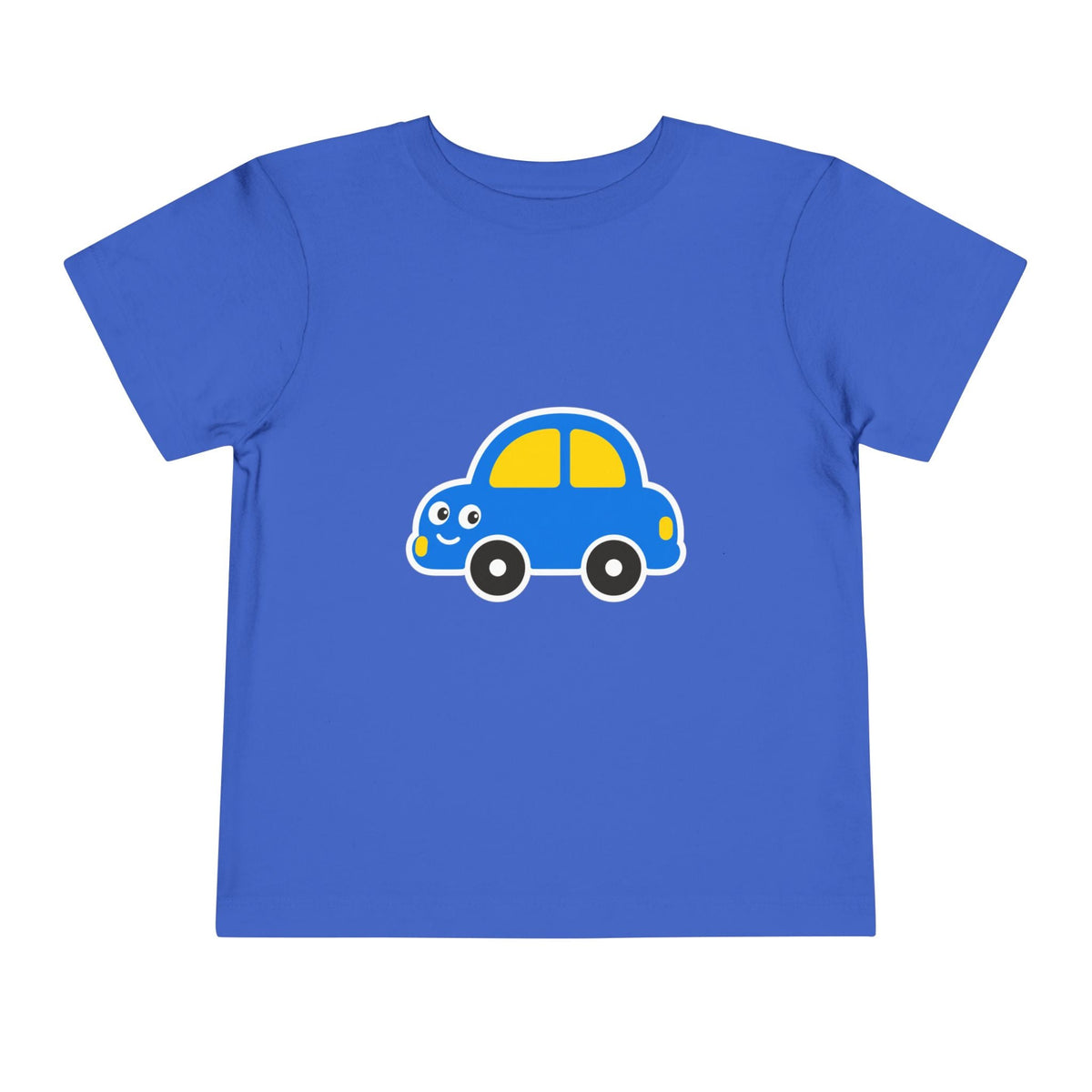 Toddler Tee — Cute Blue Cartoon Car Graphic - Front Patch Kids Co.