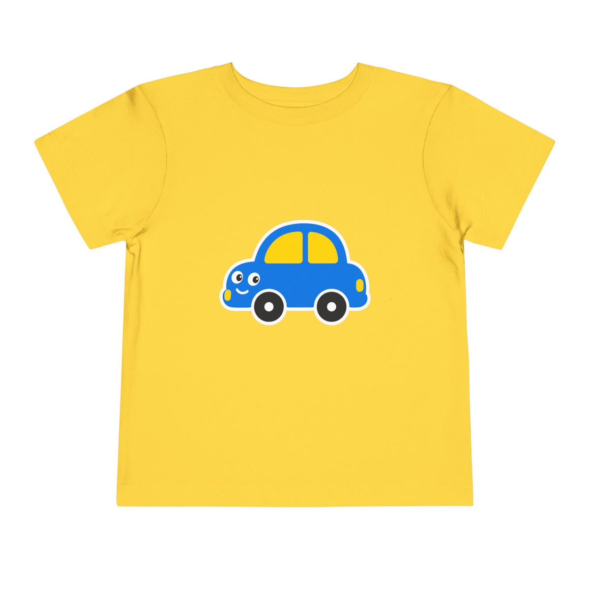 Toddler Tee — Cute Blue Cartoon Car Graphic - Front Patch Kids Co.