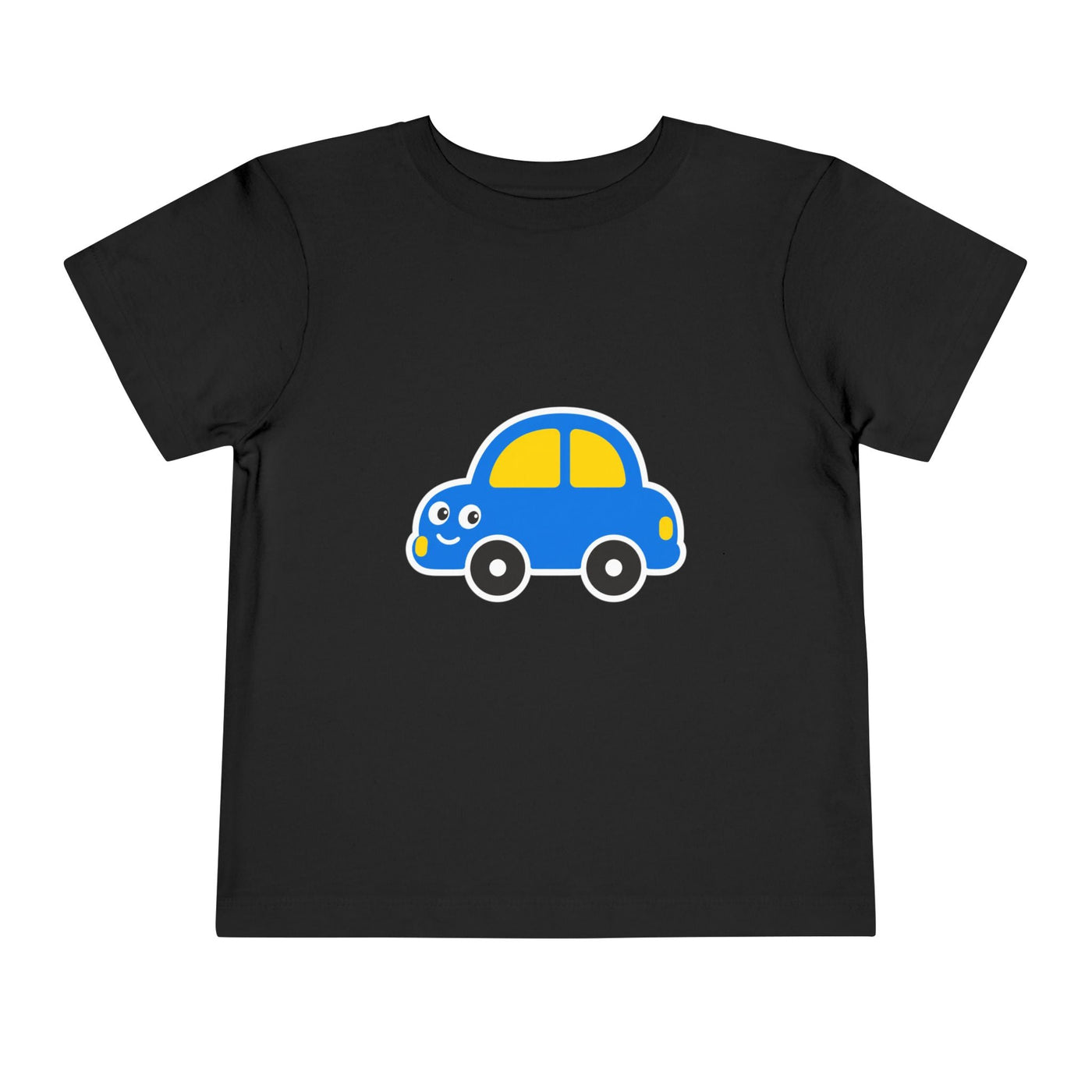 Toddler Tee — Cute Blue Cartoon Car Graphic - Front Patch Kids Co.