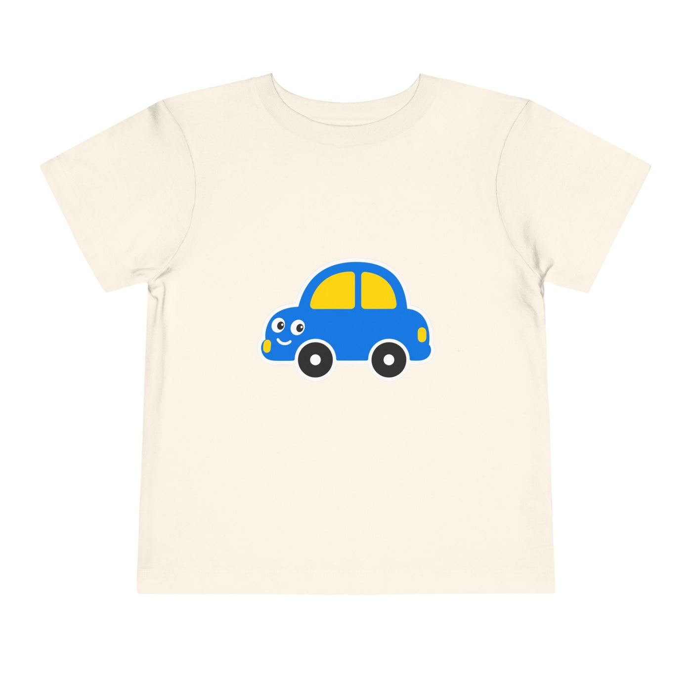 Toddler Tee — Cute Blue Cartoon Car Graphic - Front Patch Kids Co.