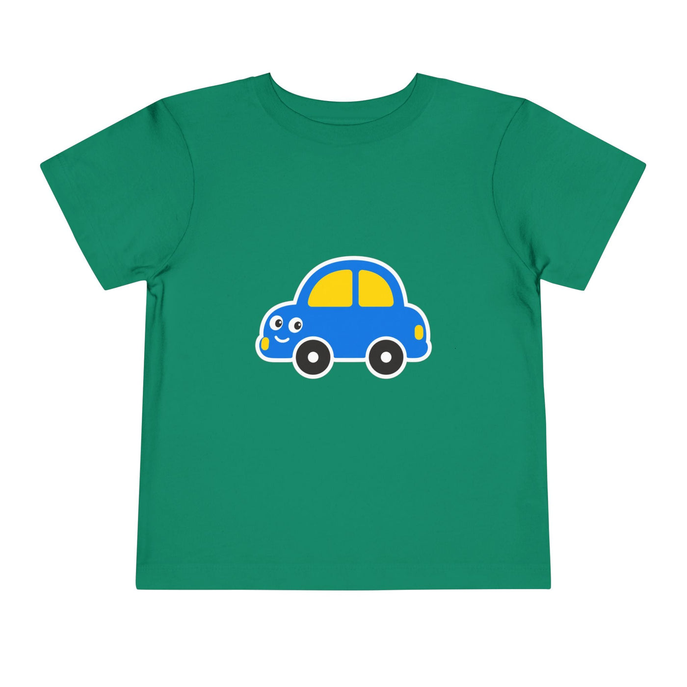 Toddler Tee — Cute Blue Cartoon Car Graphic - Front Patch Kids Co.