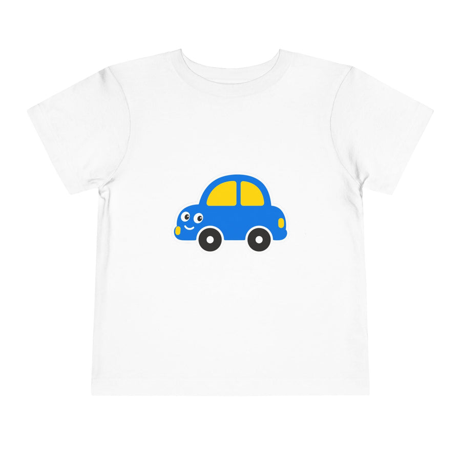 Toddler Tee — Cute Blue Cartoon Car Graphic - Front Patch Kids Co.