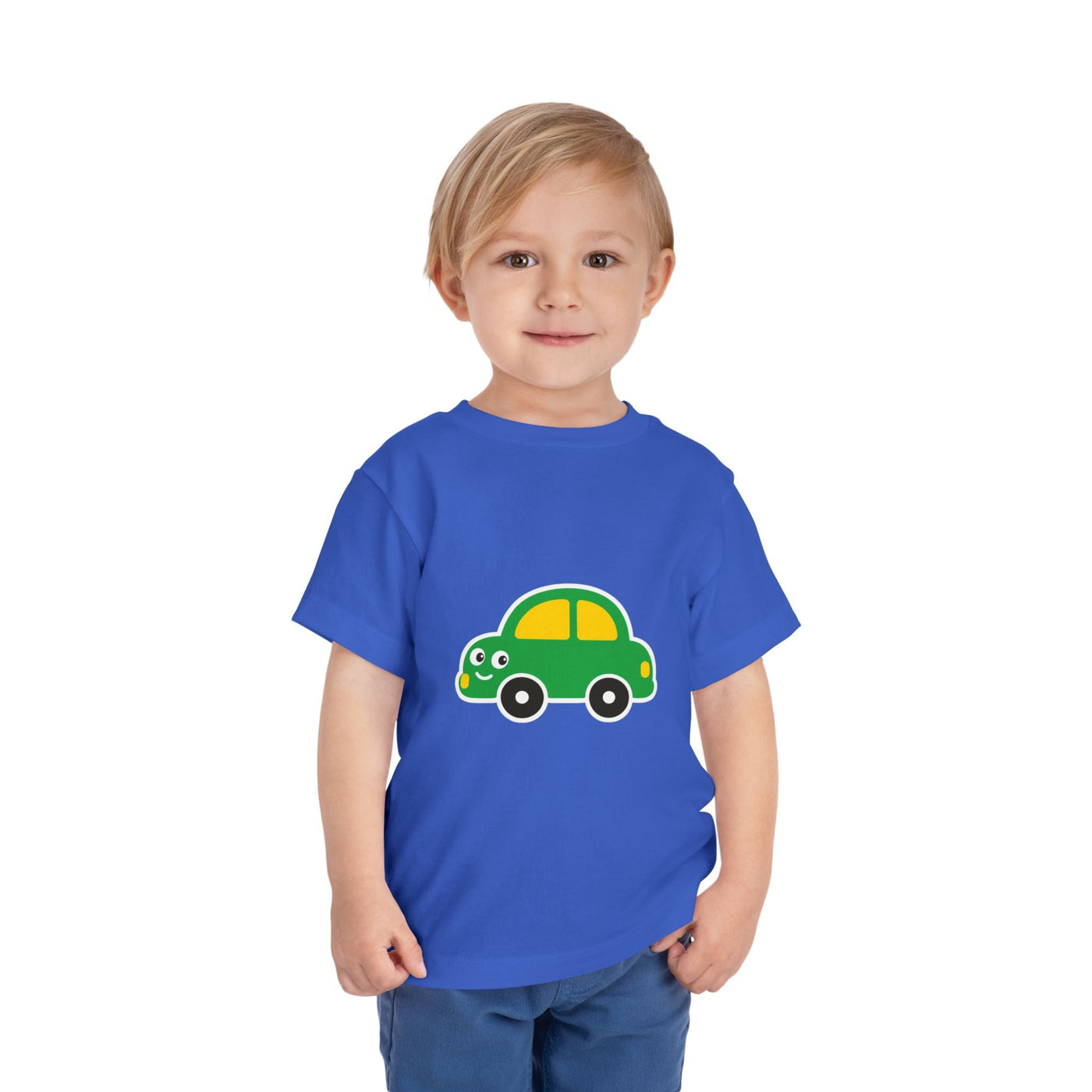 Toddler Tee — Cute Green Cartoon Car Graphic - Front Patch Kids Co.