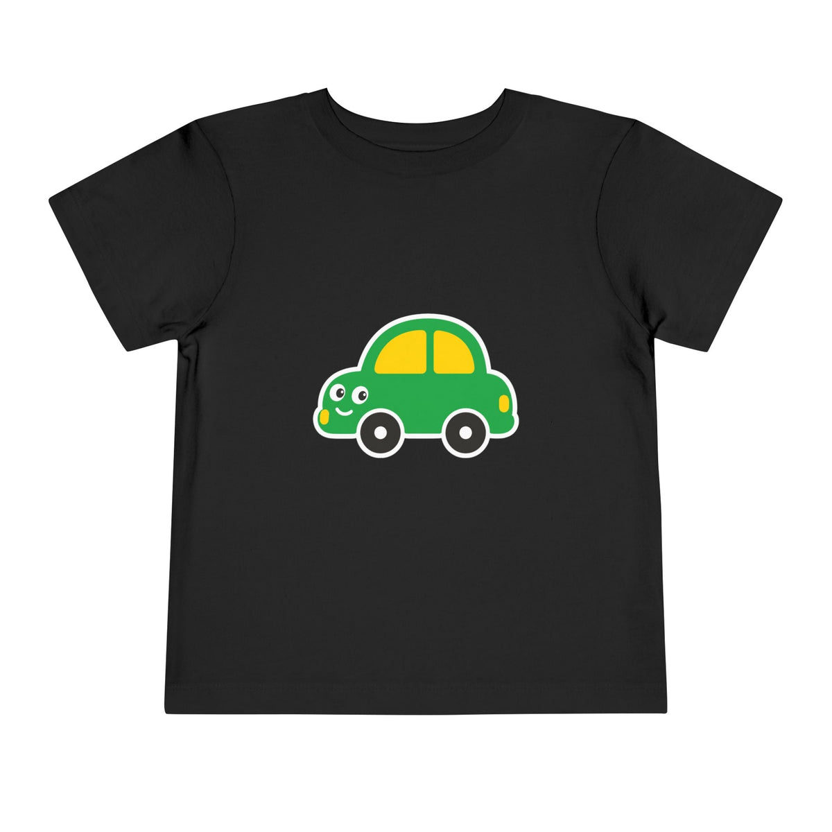 Toddler Tee — Cute Green Cartoon Car Graphic - Front Patch Kids Co.