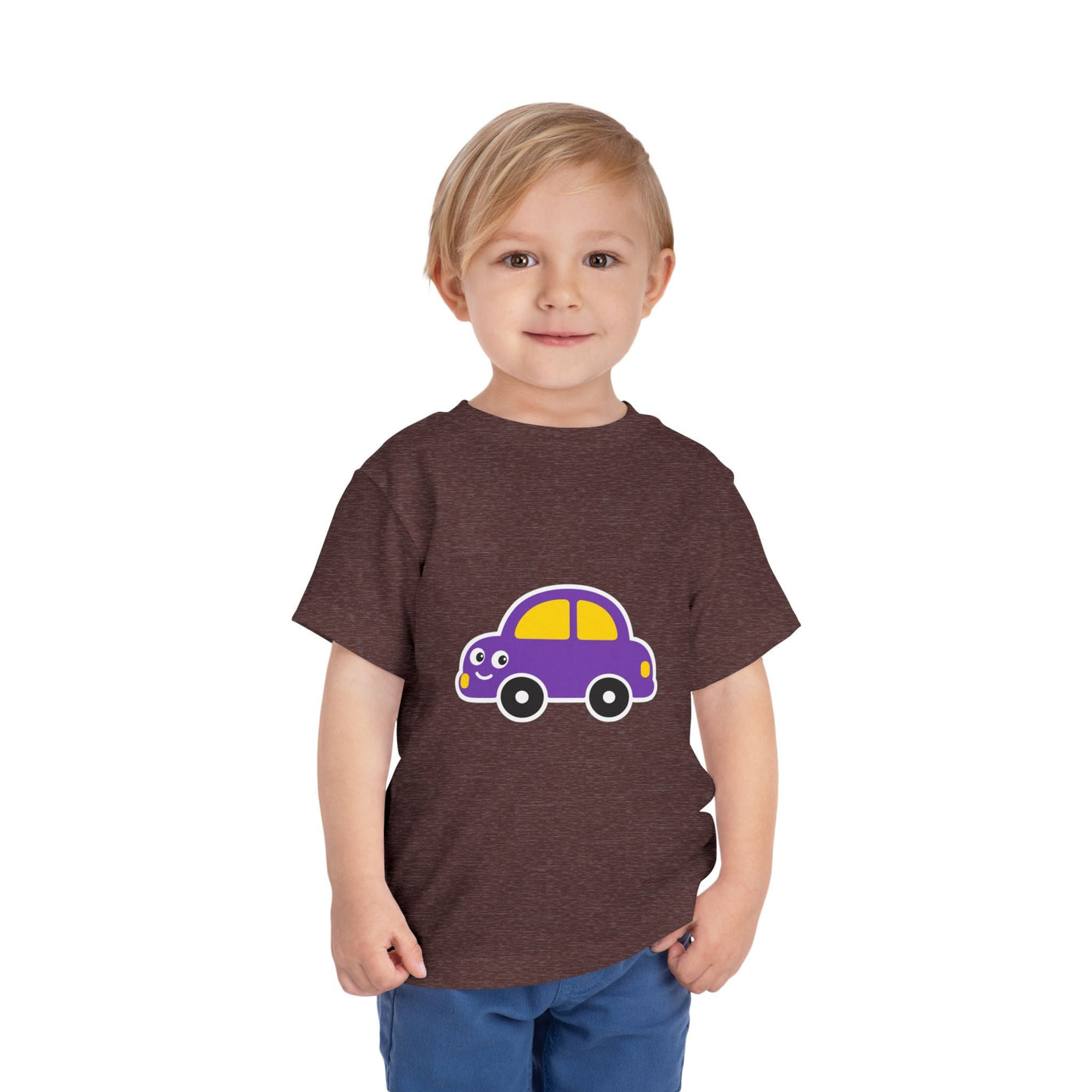 Toddler Tee — Cute Purple Cartoon Car Shirt for Kids - Front Patch Kids Co.