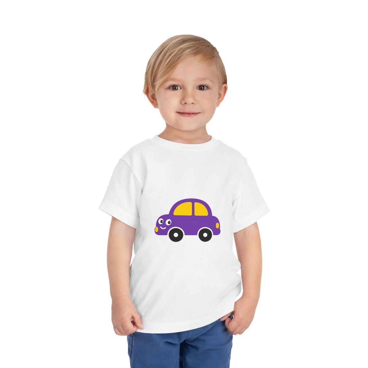 Toddler Tee — Cute Purple Cartoon Car Shirt for Kids - Front Patch Kids Co.