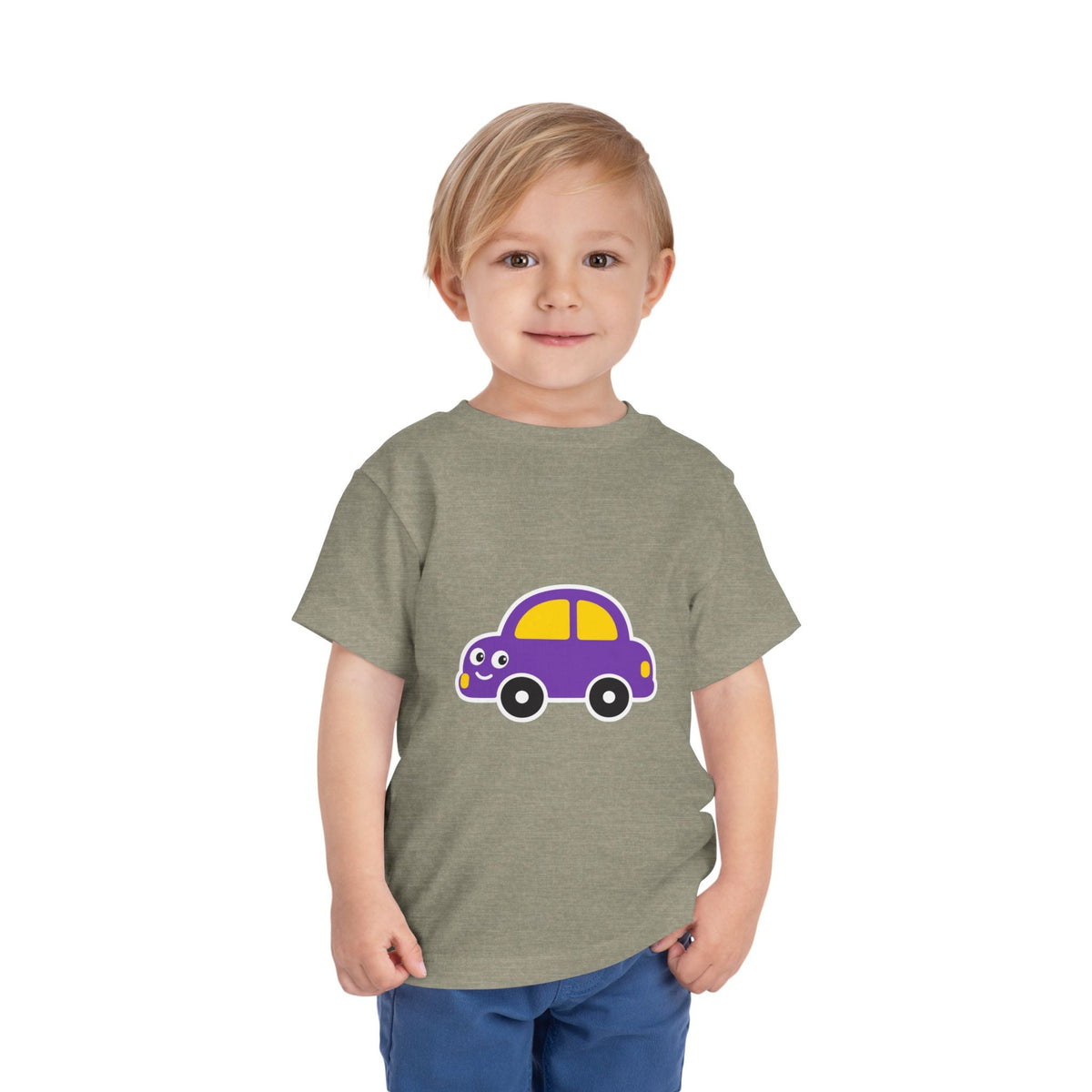 Toddler Tee — Cute Purple Cartoon Car Shirt for Kids - Front Patch Kids Co.