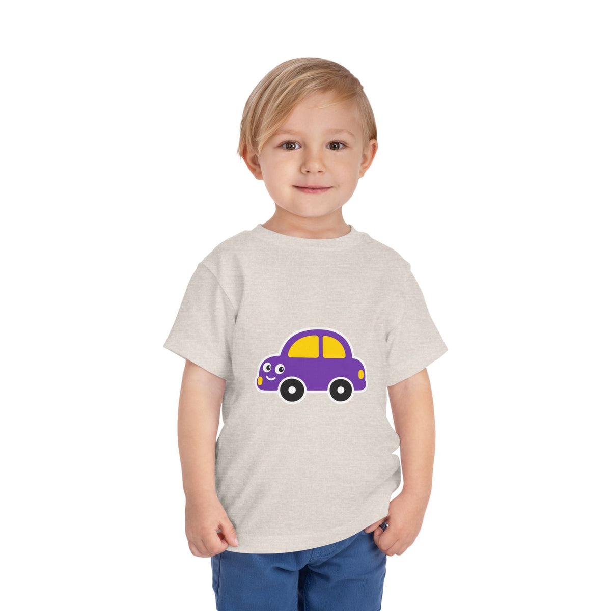 Toddler Tee — Cute Purple Cartoon Car Shirt for Kids - Front Patch Kids Co.