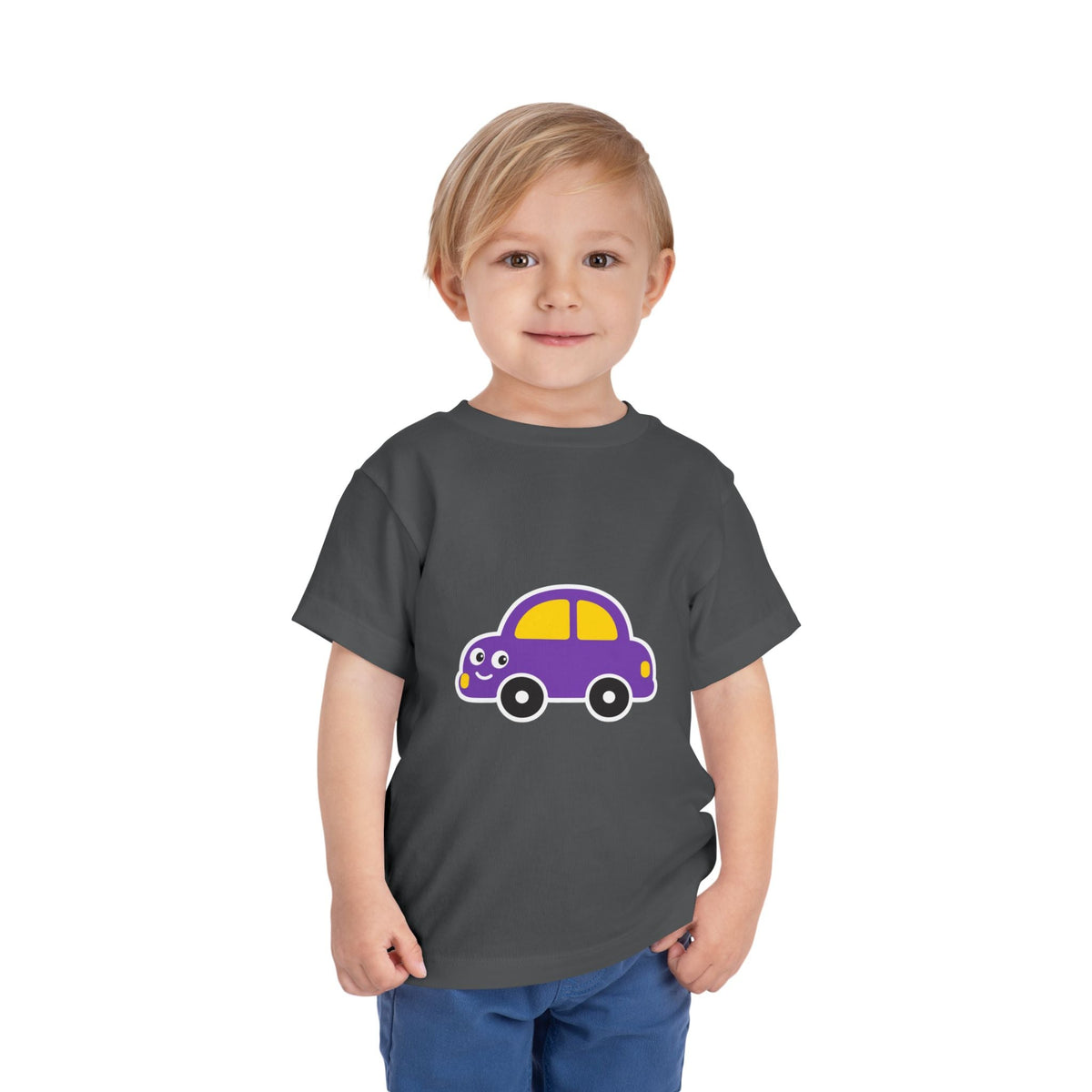 Toddler Tee — Cute Purple Cartoon Car Shirt for Kids - Front Patch Kids Co.
