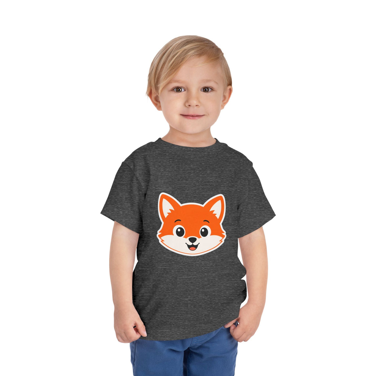 Toddler Tee — Cute Smiling Fox Face Kids Shirt - Front Patch Kids Co.