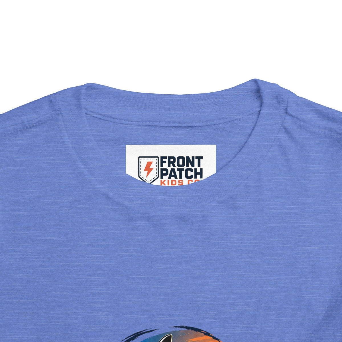 Toddler Tee — 'Front Patch' Surf Shark Graphic Sunset Kids Shirt - Front Patch Kids Co.