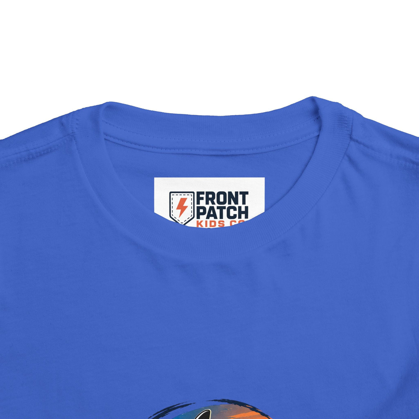 Toddler Tee — 'Front Patch' Surf Shark Graphic Sunset Kids Shirt - Front Patch Kids Co.