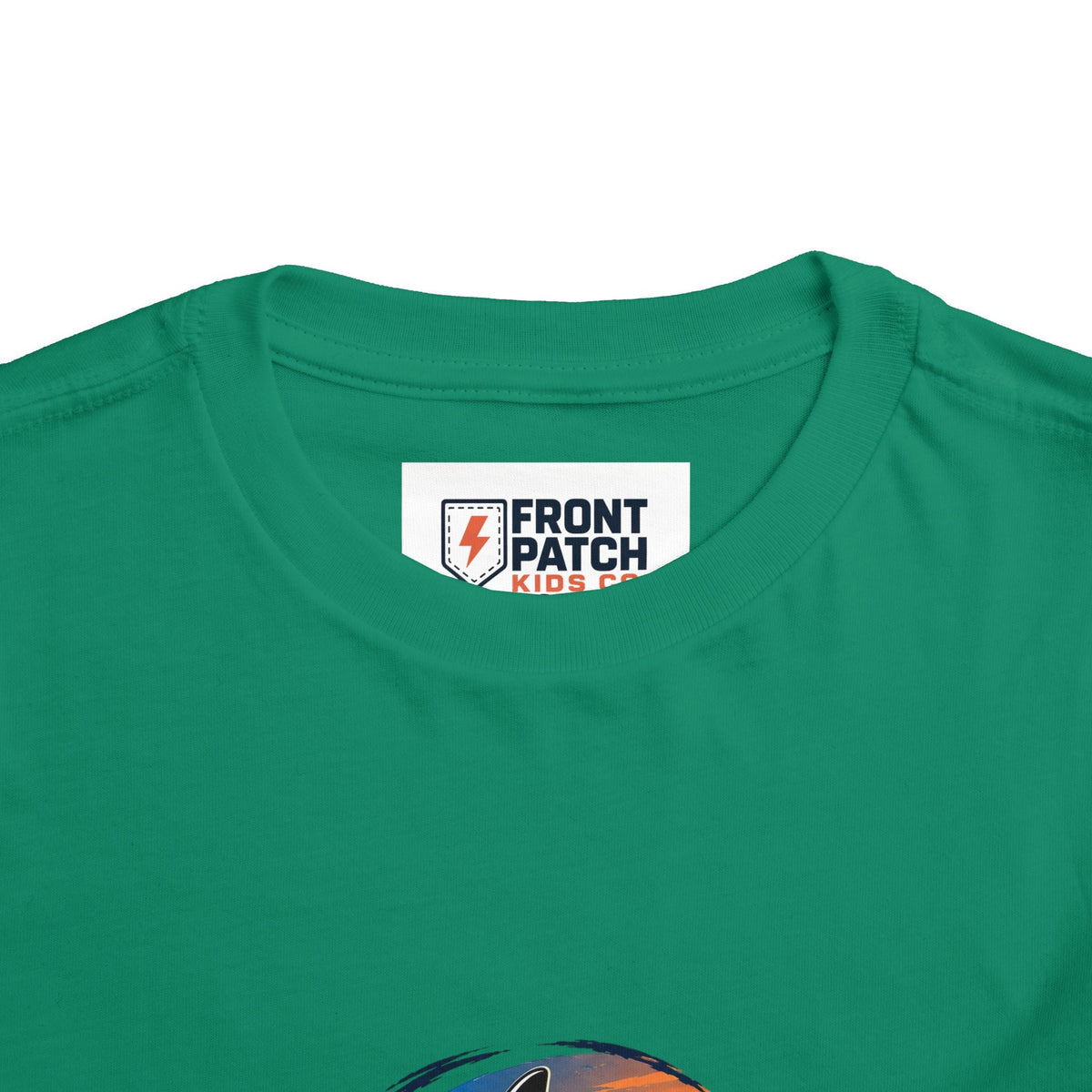 Toddler Tee — 'Front Patch' Surf Shark Graphic Sunset Kids Shirt - Front Patch Kids Co.
