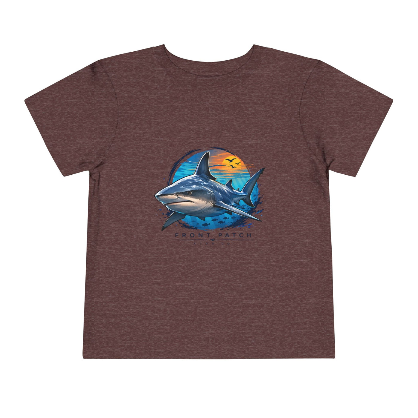 Toddler Tee — 'Front Patch' Surf Shark Graphic Sunset Kids Shirt - Front Patch Kids Co.