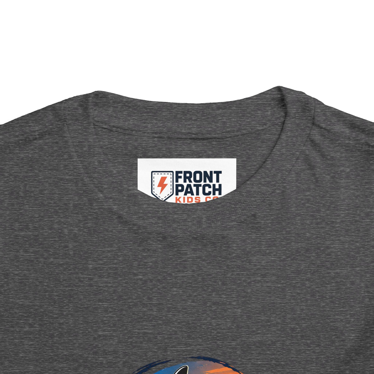 Toddler Tee — 'Front Patch' Surf Shark Graphic Sunset Kids Shirt - Front Patch Kids Co.