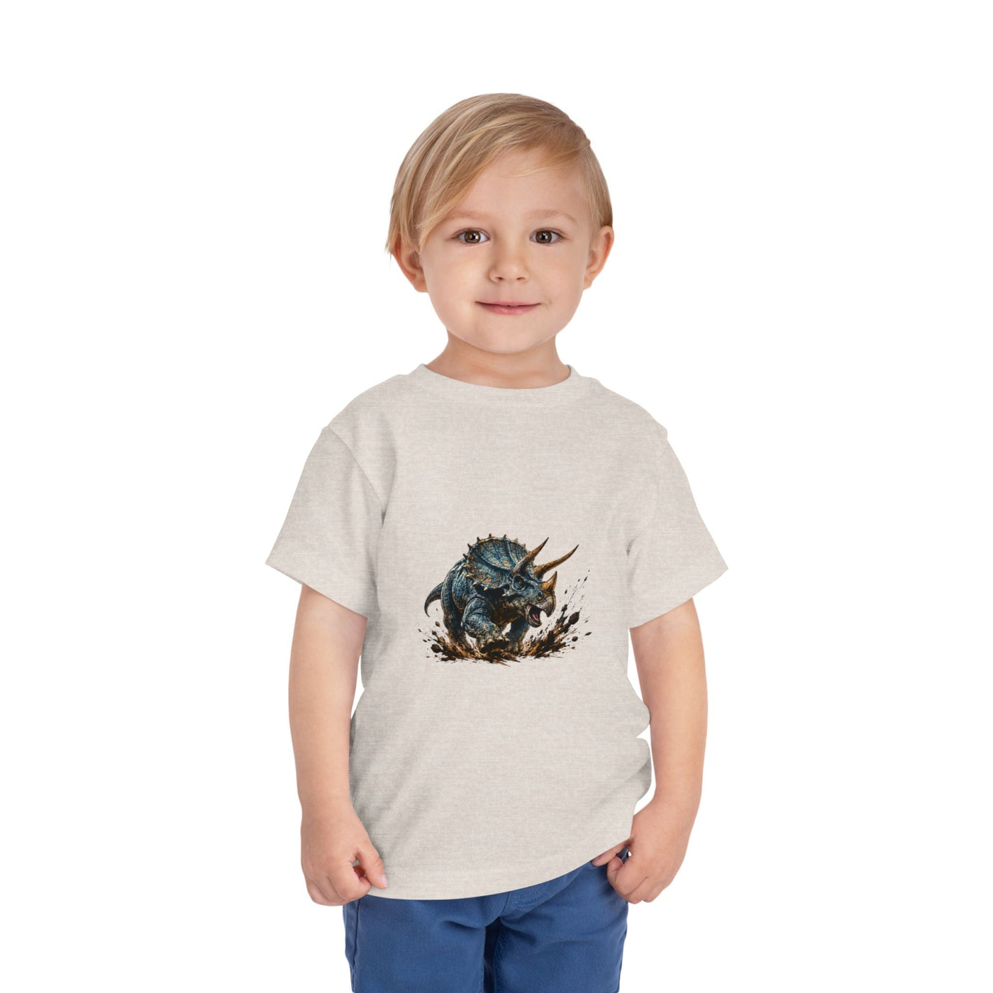 Toddler Tee — Mud-Splash Triceratops Dino Shirt for Kids - Front Patch Kids Co.