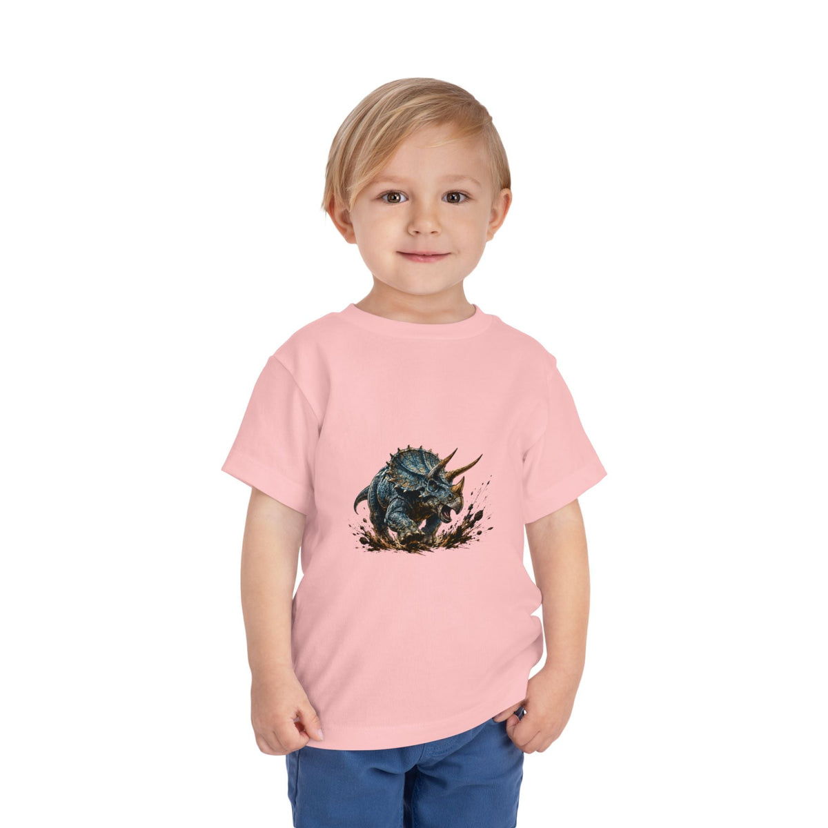 Toddler Tee — Mud-Splash Triceratops Dino Shirt for Kids - Front Patch Kids Co.