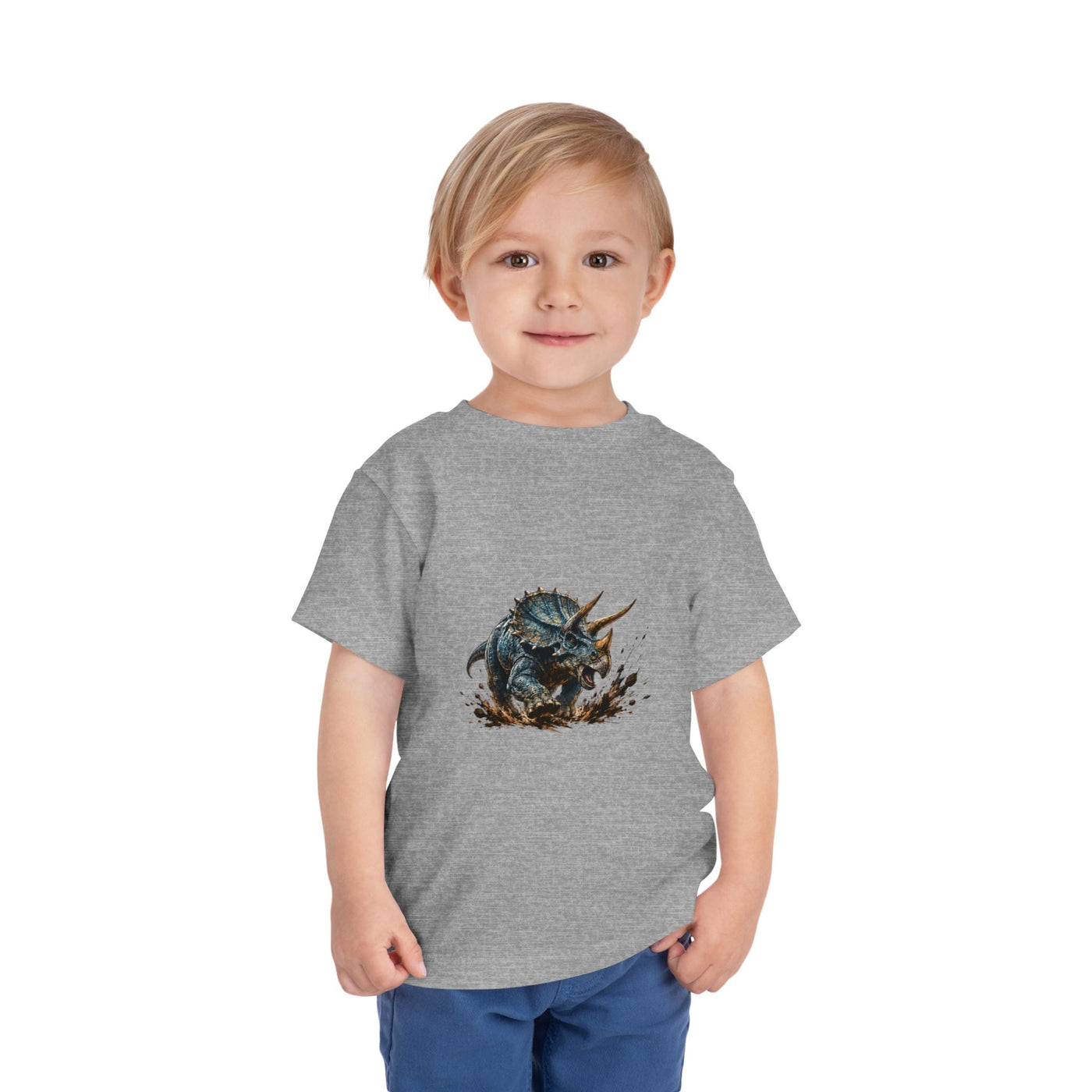 Toddler Tee — Mud-Splash Triceratops Dino Shirt for Kids - Front Patch Kids Co.