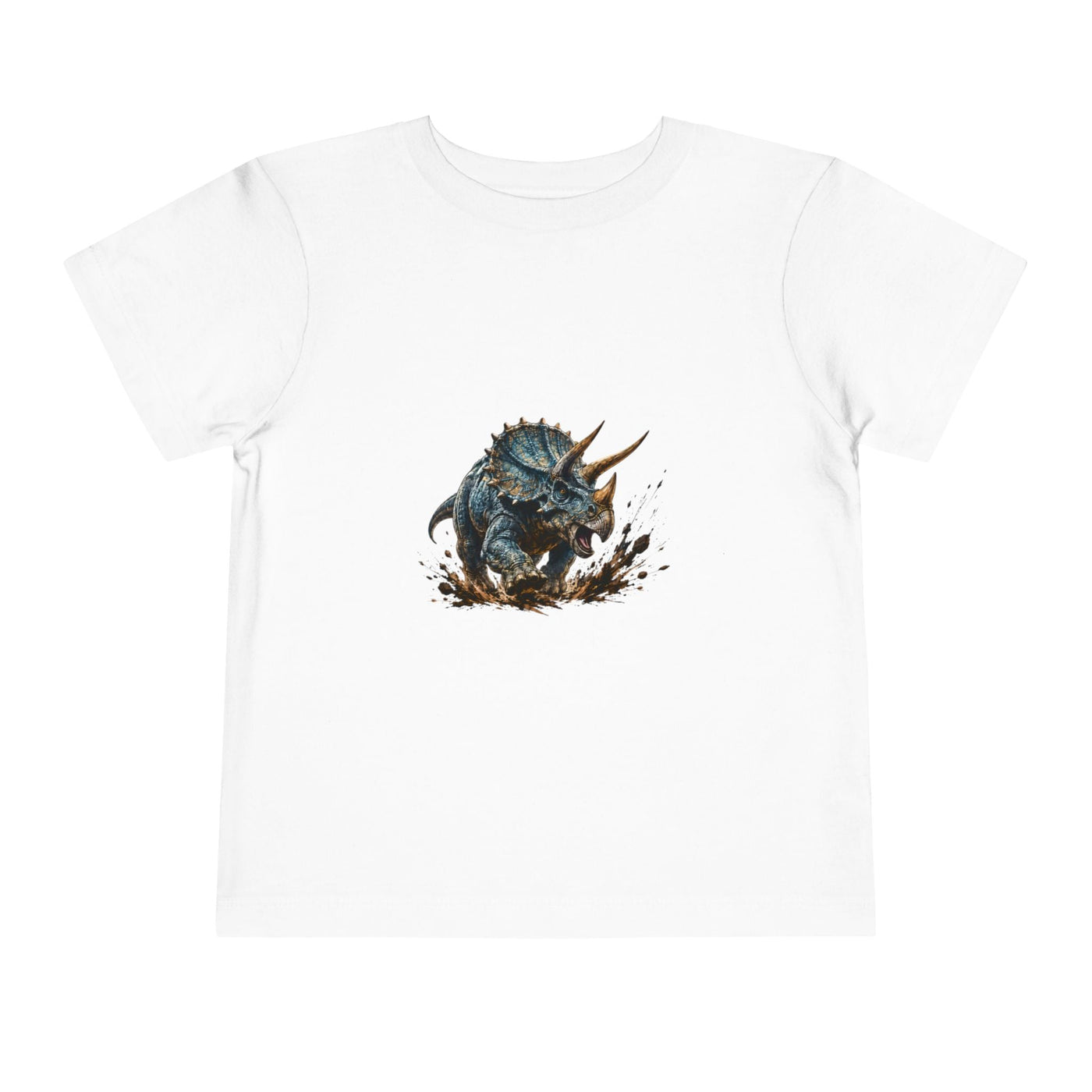 Toddler Tee — Mud-Splash Triceratops Dino Shirt for Kids - Front Patch Kids Co.