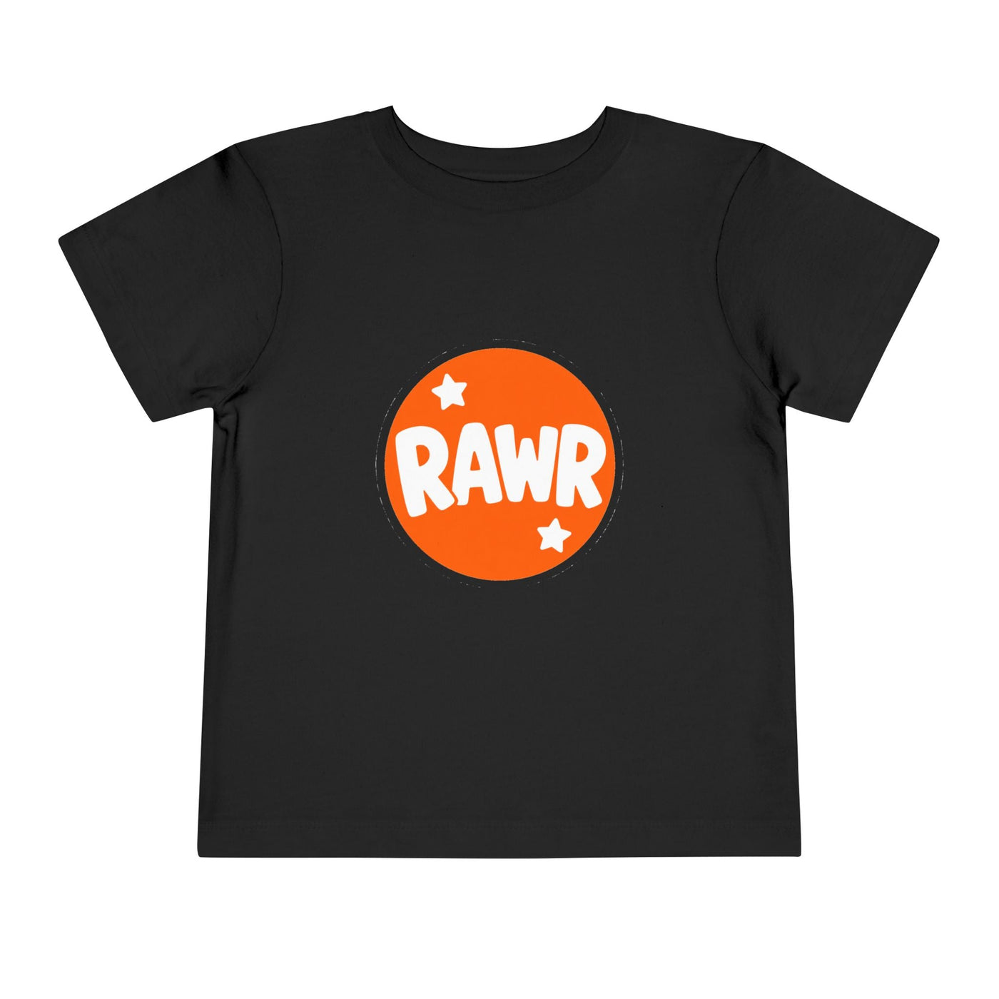 Toddler Tee — "RAWR" Orange Circle Graphic - Front Patch Kids Co.