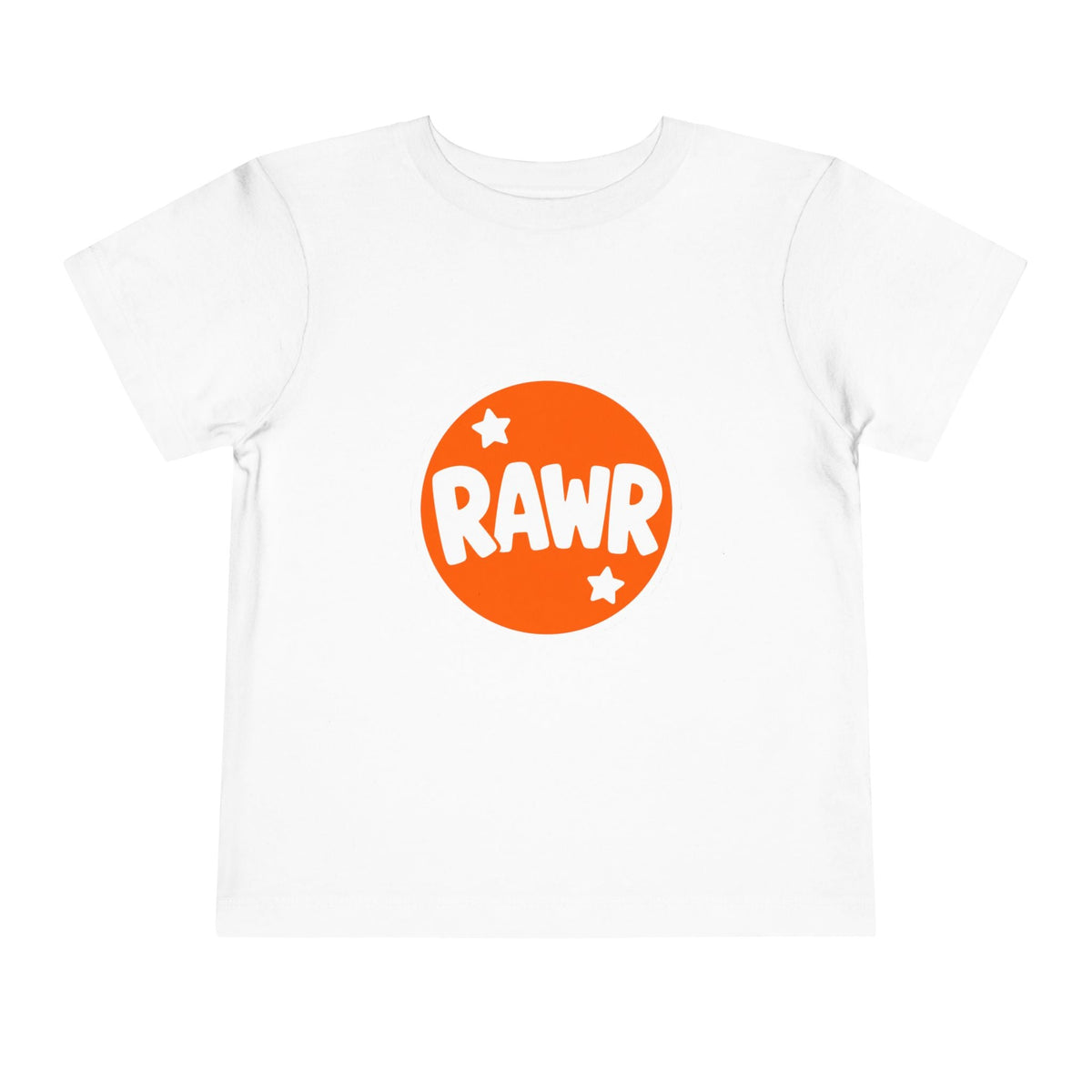 Toddler Tee — "RAWR" Orange Circle Graphic - Front Patch Kids Co.