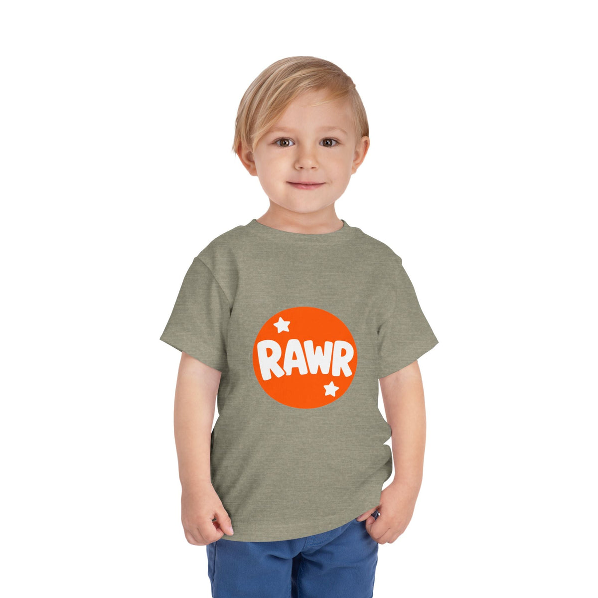 Toddler Tee — "RAWR" Orange Circle Graphic - Front Patch Kids Co.