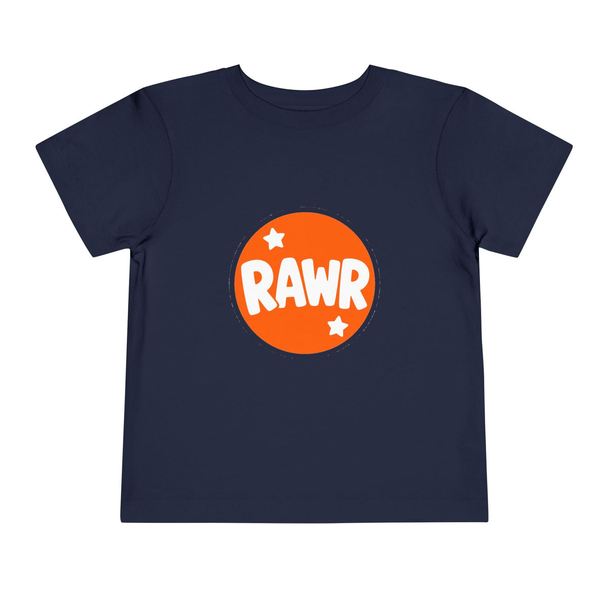 Toddler Tee — "RAWR" Orange Circle Graphic - Front Patch Kids Co.