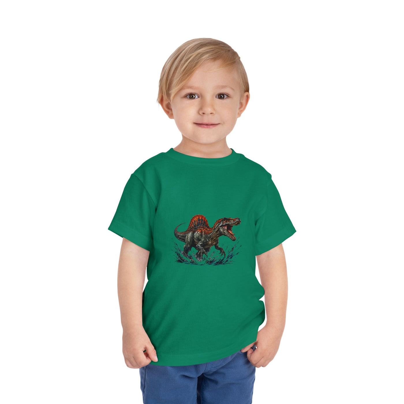 Toddler Tee — Roaring Spinosaurus Dinosaur Graphic Shirt - Front Patch Kids Co.