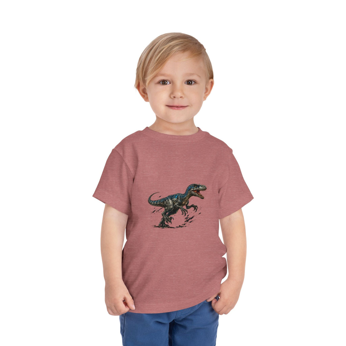 Toddler Tee — Running Velociraptor Dinosaur Graphic - Front Patch Kids Co.