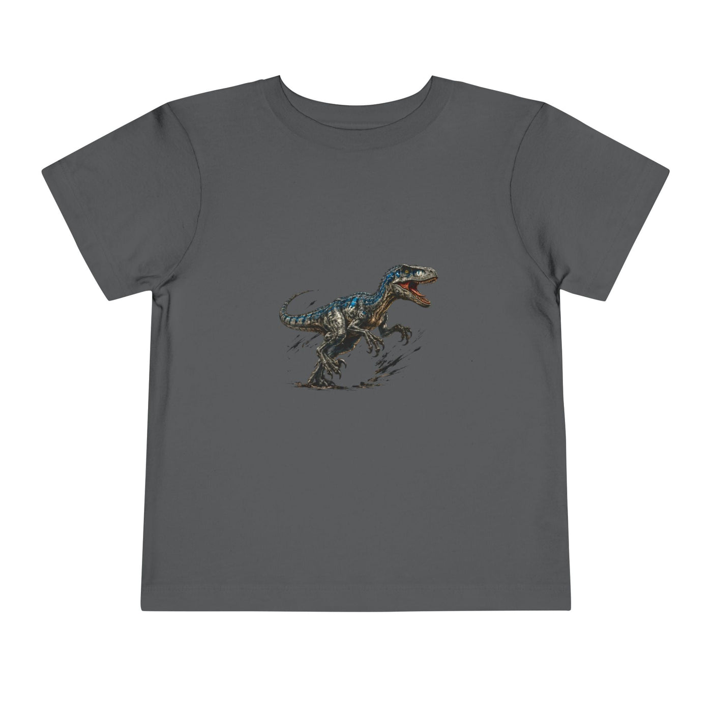Toddler Tee — Running Velociraptor Dinosaur Graphic - Front Patch Kids Co.