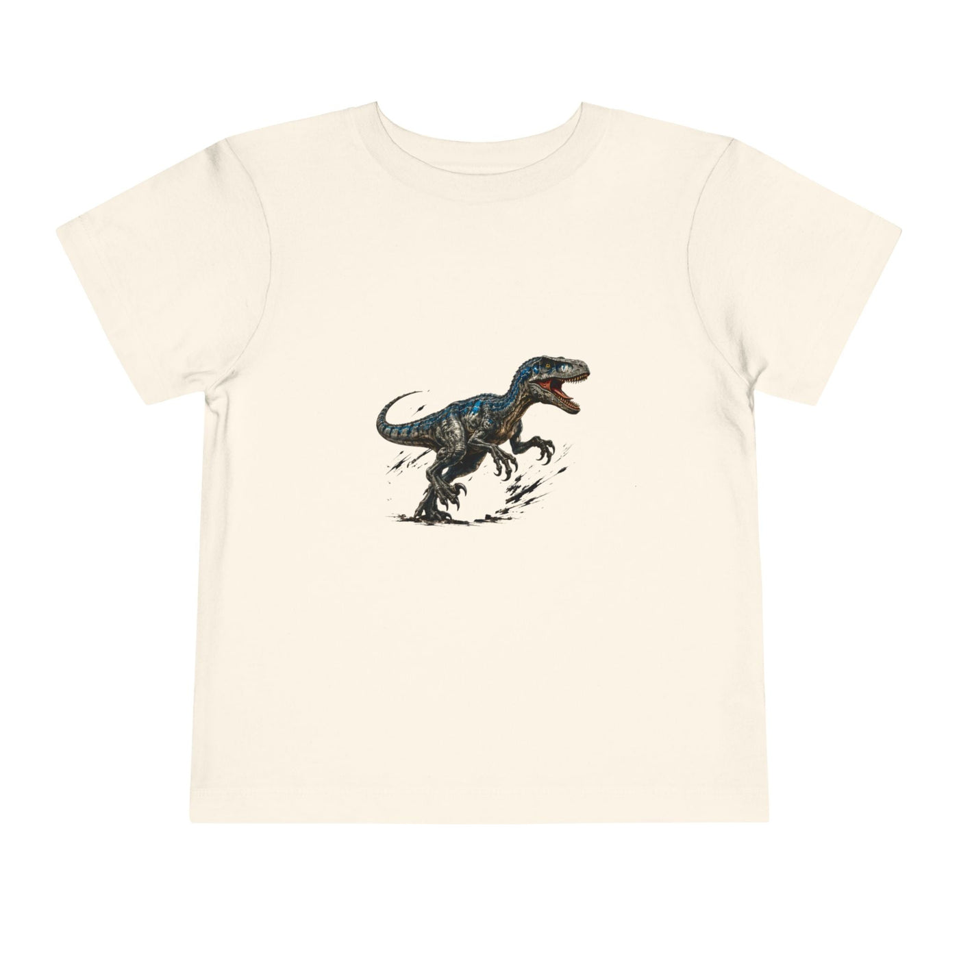 Toddler Tee — Running Velociraptor Dinosaur Graphic - Front Patch Kids Co.