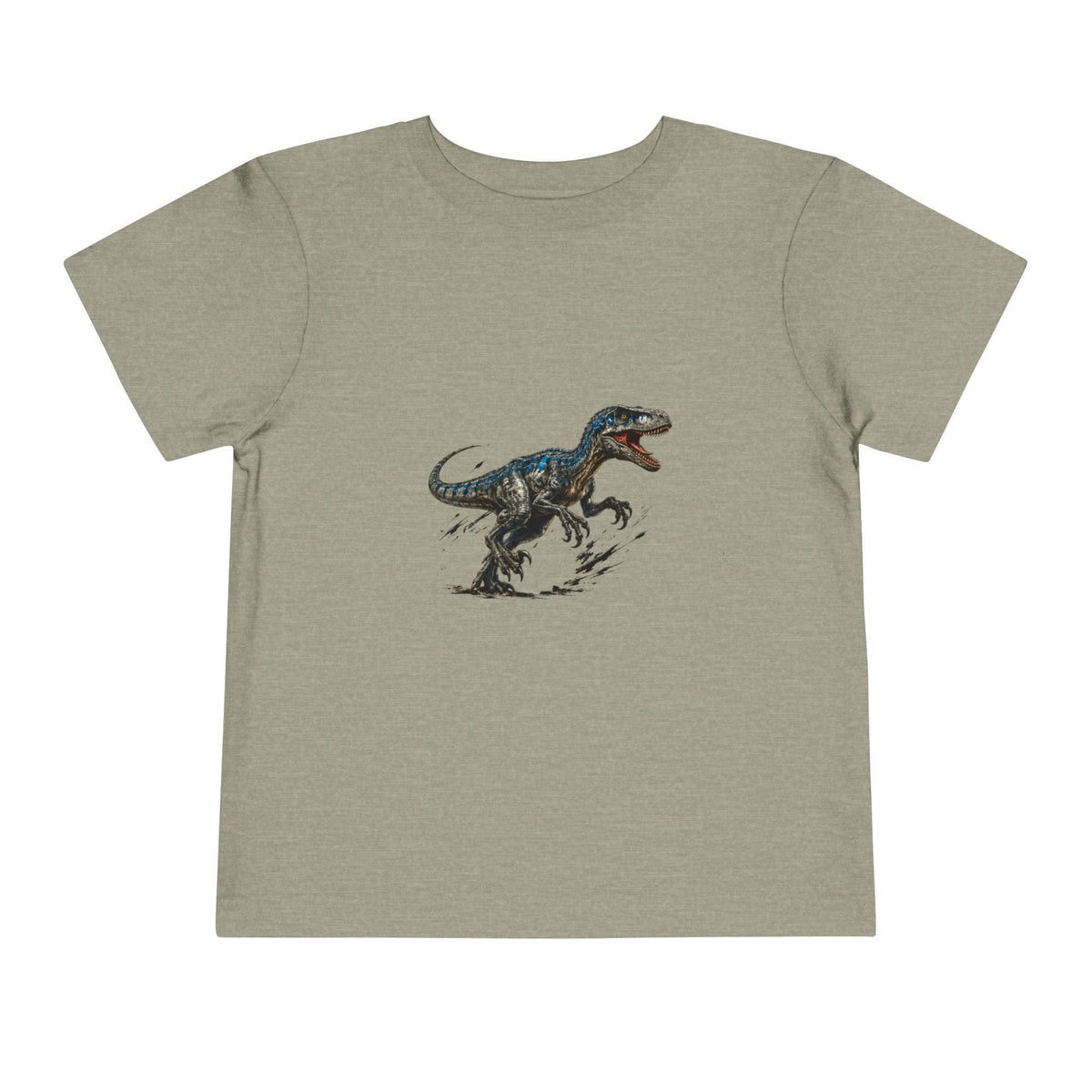 Toddler Tee — Running Velociraptor Dinosaur Graphic - Front Patch Kids Co.