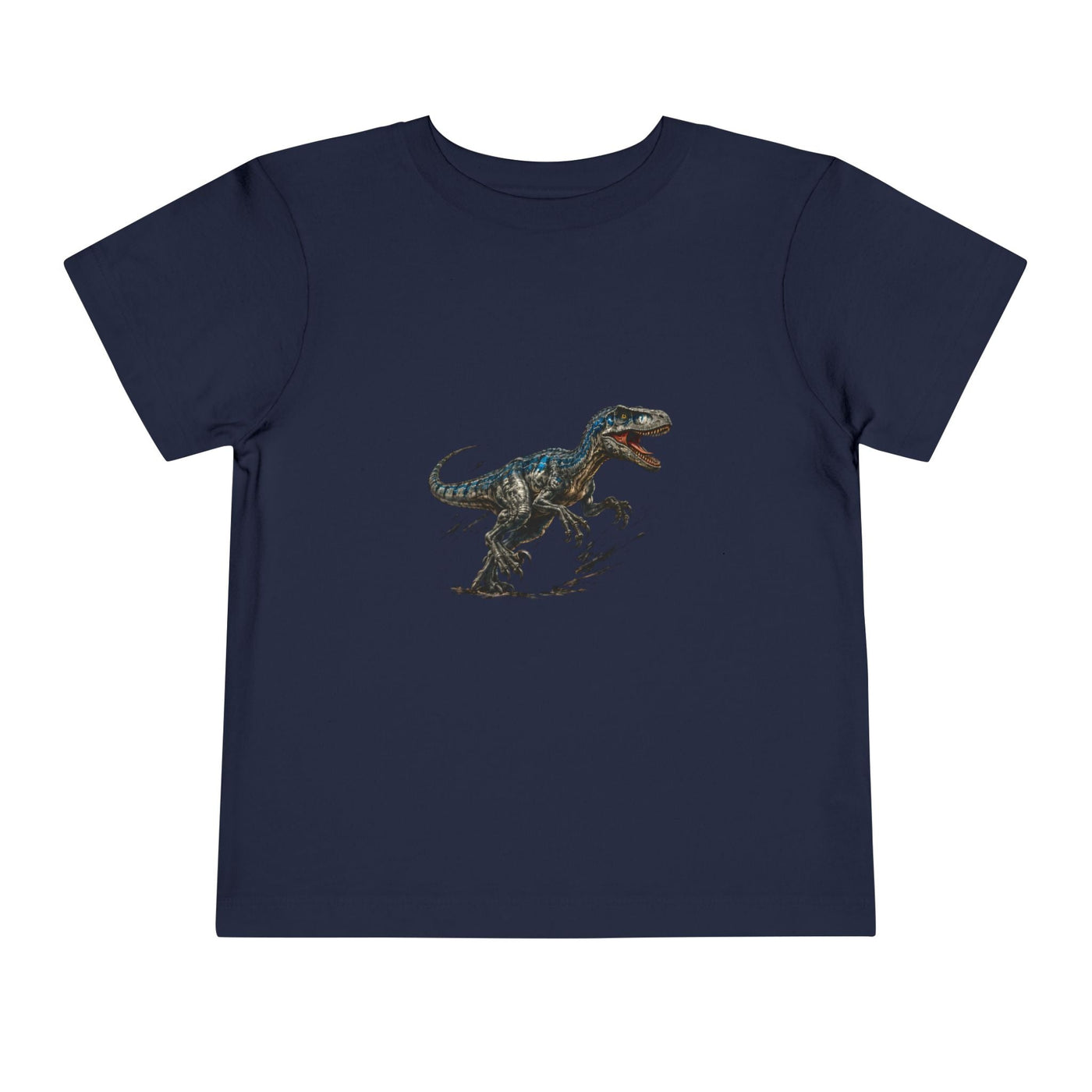 Toddler Tee — Running Velociraptor Dinosaur Graphic - Front Patch Kids Co.