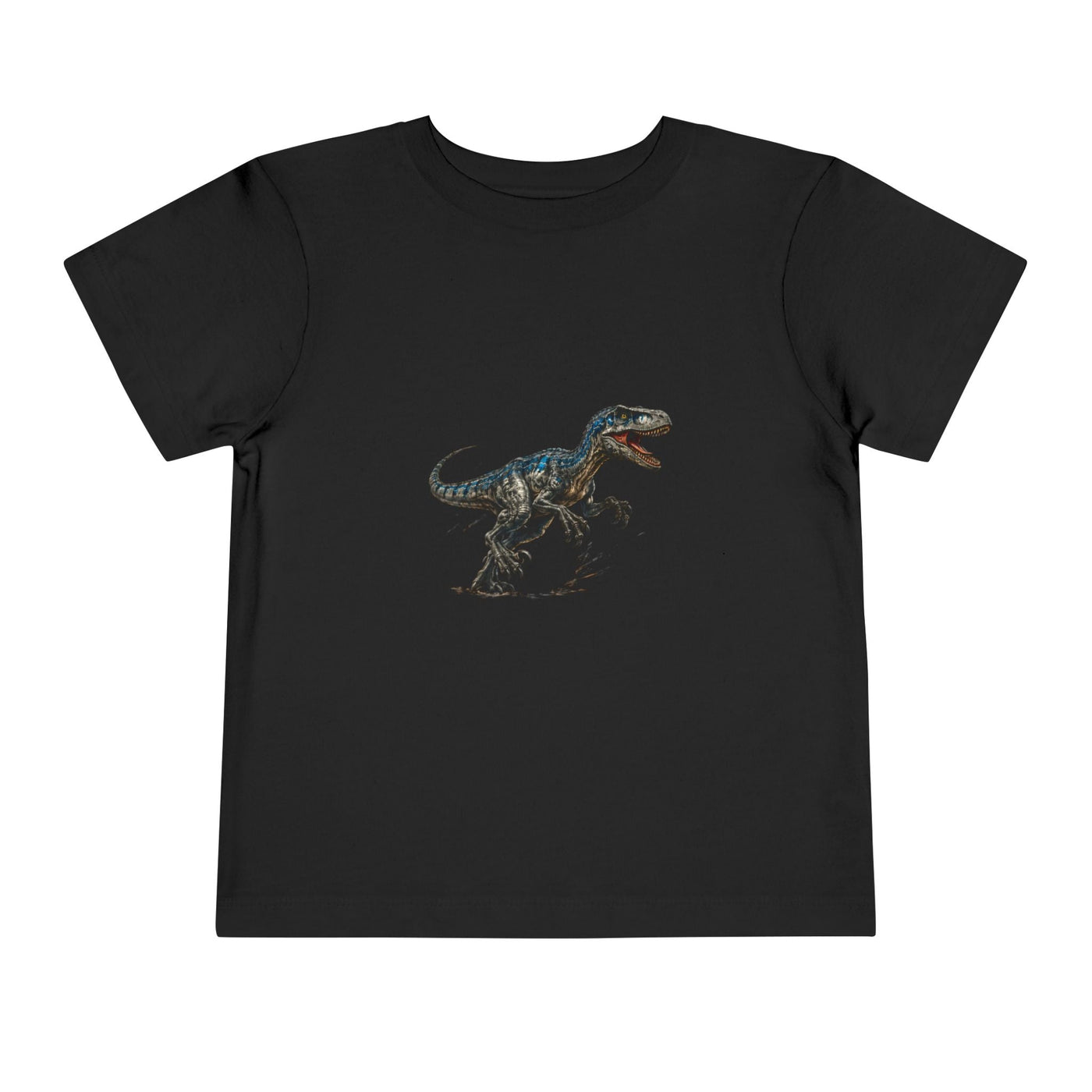 Toddler Tee — Running Velociraptor Dinosaur Graphic - Front Patch Kids Co.