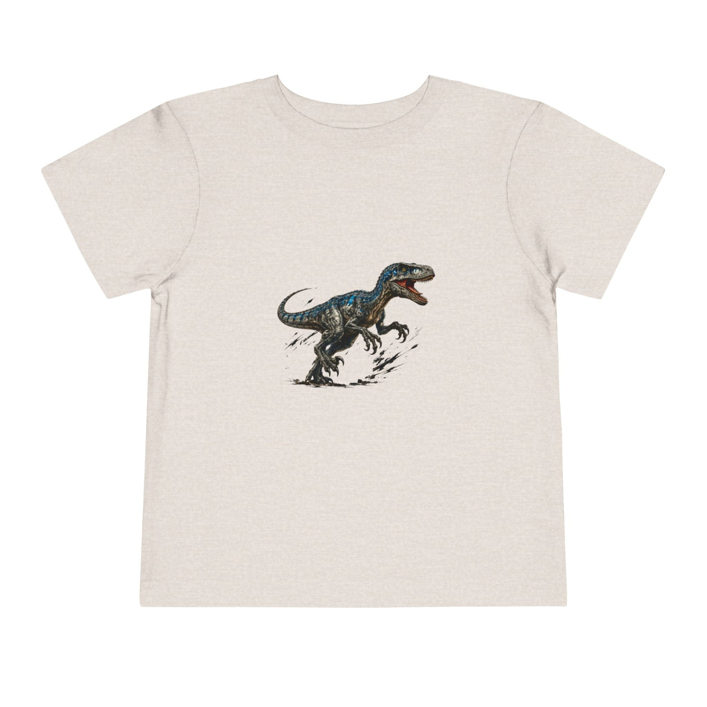 Toddler Tee — Running Velociraptor Dinosaur Graphic - Front Patch Kids Co.