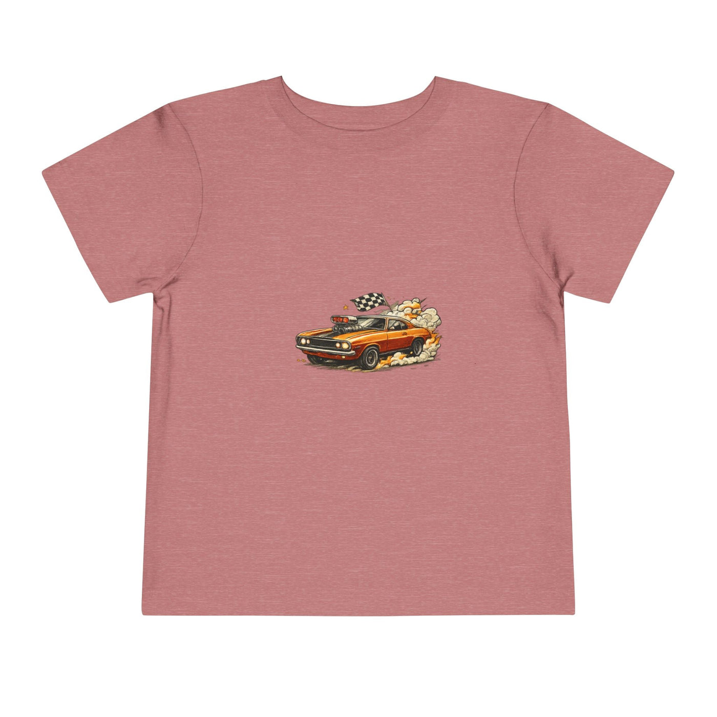 Toddler Tee — Vintage Muscle Car Cartoon with Checkered Flag - Front Patch Kids Co.