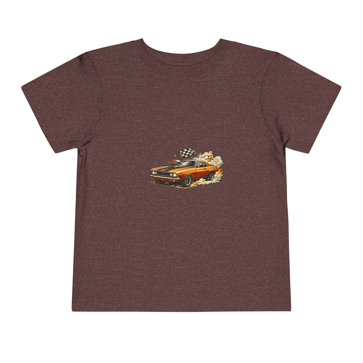 Toddler Tee — Vintage Muscle Car Cartoon with Checkered Flag - Front Patch Kids Co.