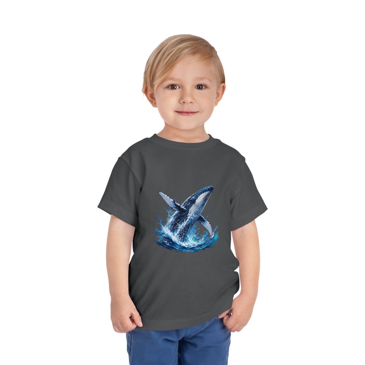 Toddler Tee — Watercolor Breaching Whale Graphic - Front Patch Kids Co.