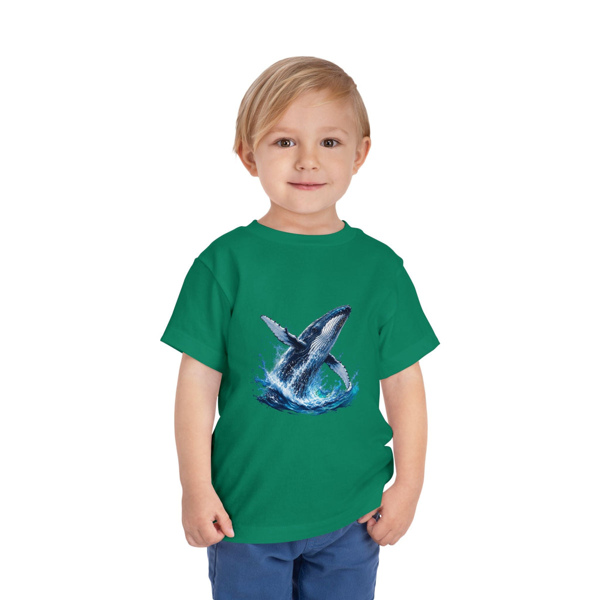 Toddler Tee — Watercolor Breaching Whale Graphic - Front Patch Kids Co.