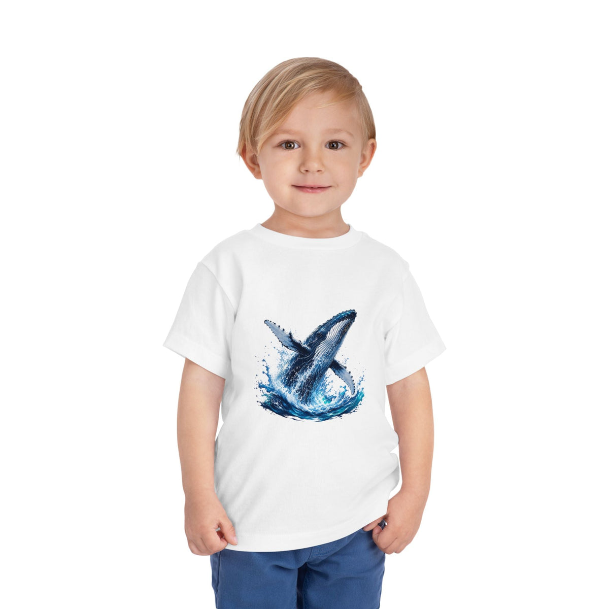 Toddler Tee — Watercolor Breaching Whale Graphic - Front Patch Kids Co.