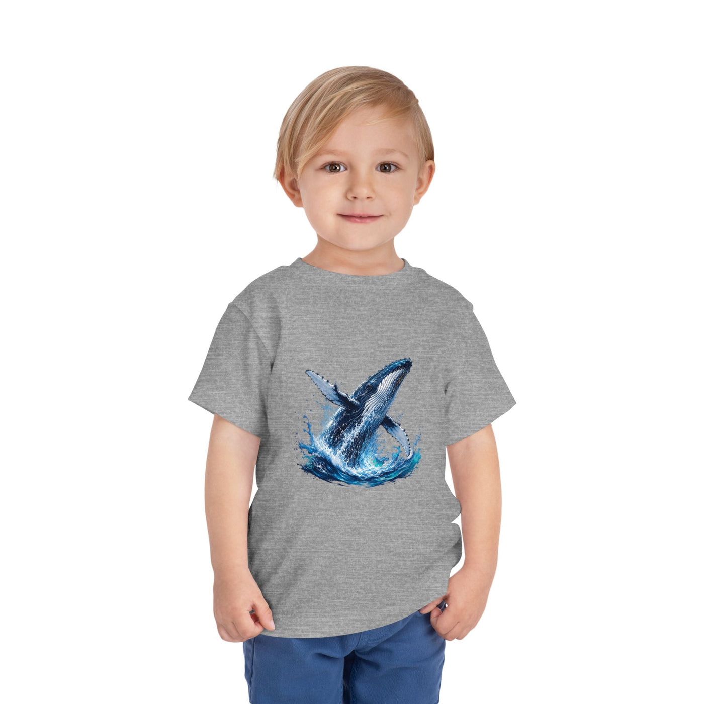 Toddler Tee — Watercolor Breaching Whale Graphic - Front Patch Kids Co.